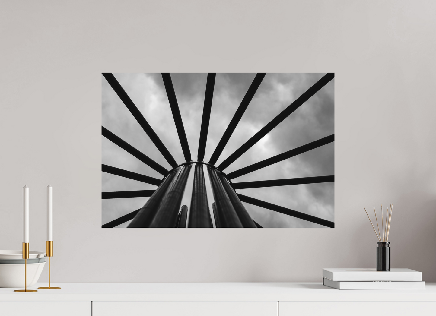 Rays - Abstrakte Schwarzweiß-Fotografie, Naheinstellung - Hochwertiger Abzug in Galeriequalität