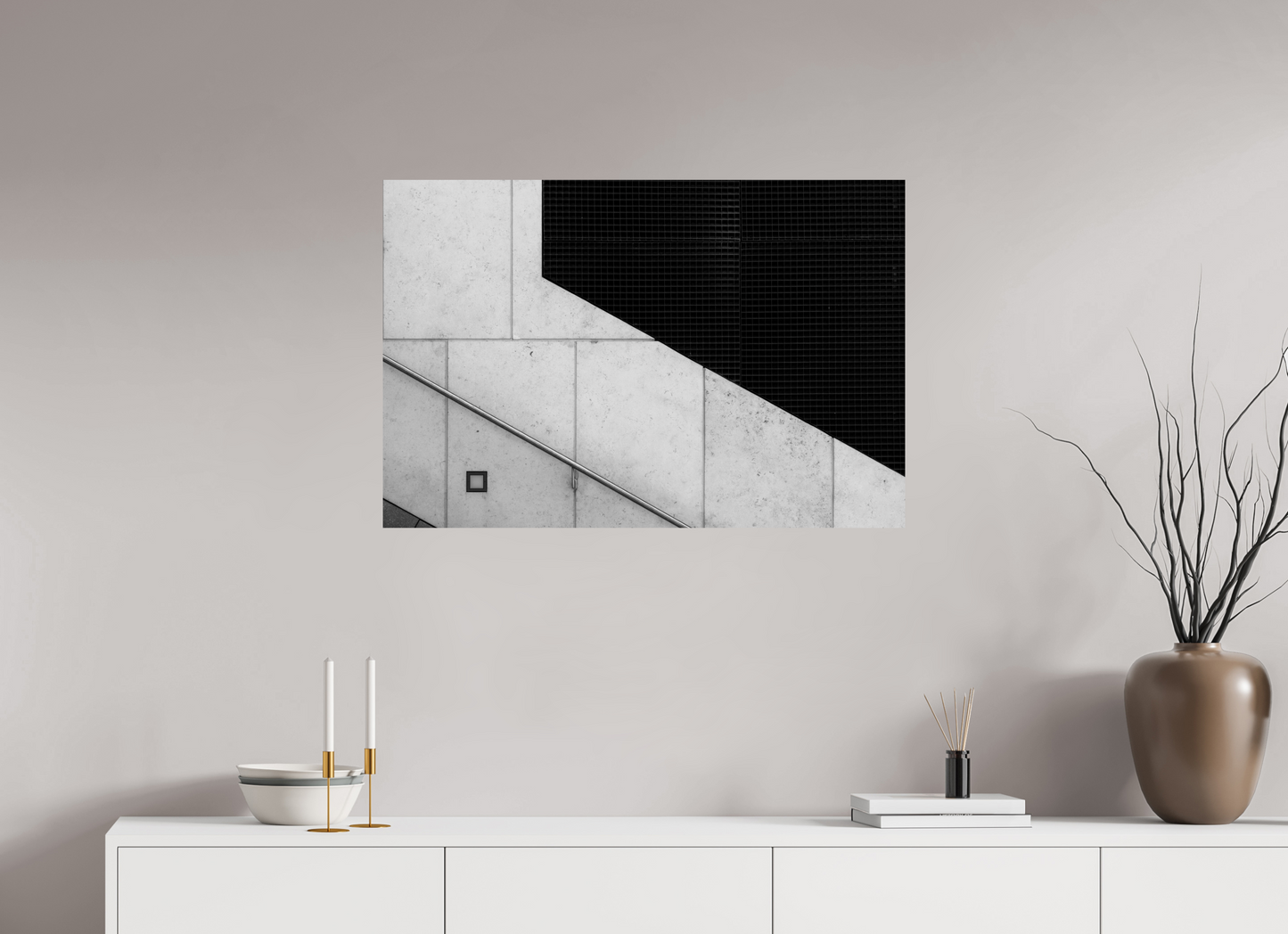 90 x 60 cm, Baryta Photo Print Cut - Abstrakte Schwarzweiß-Fotografie - Hochwertiger Abzug in Galeriequalität