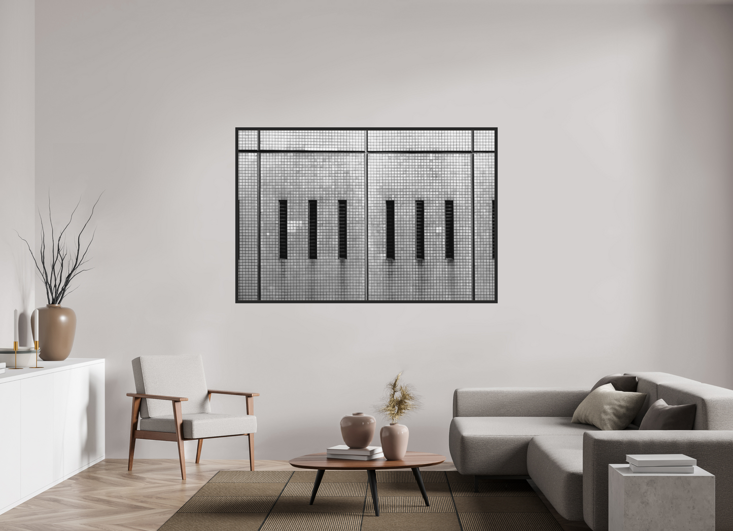 180 x 120 cm, Ilford on Aluminium behind Acrylic Glass, Framed Sixish - Schwarzweiß-Fotokunst - Hochwertiger Abzug