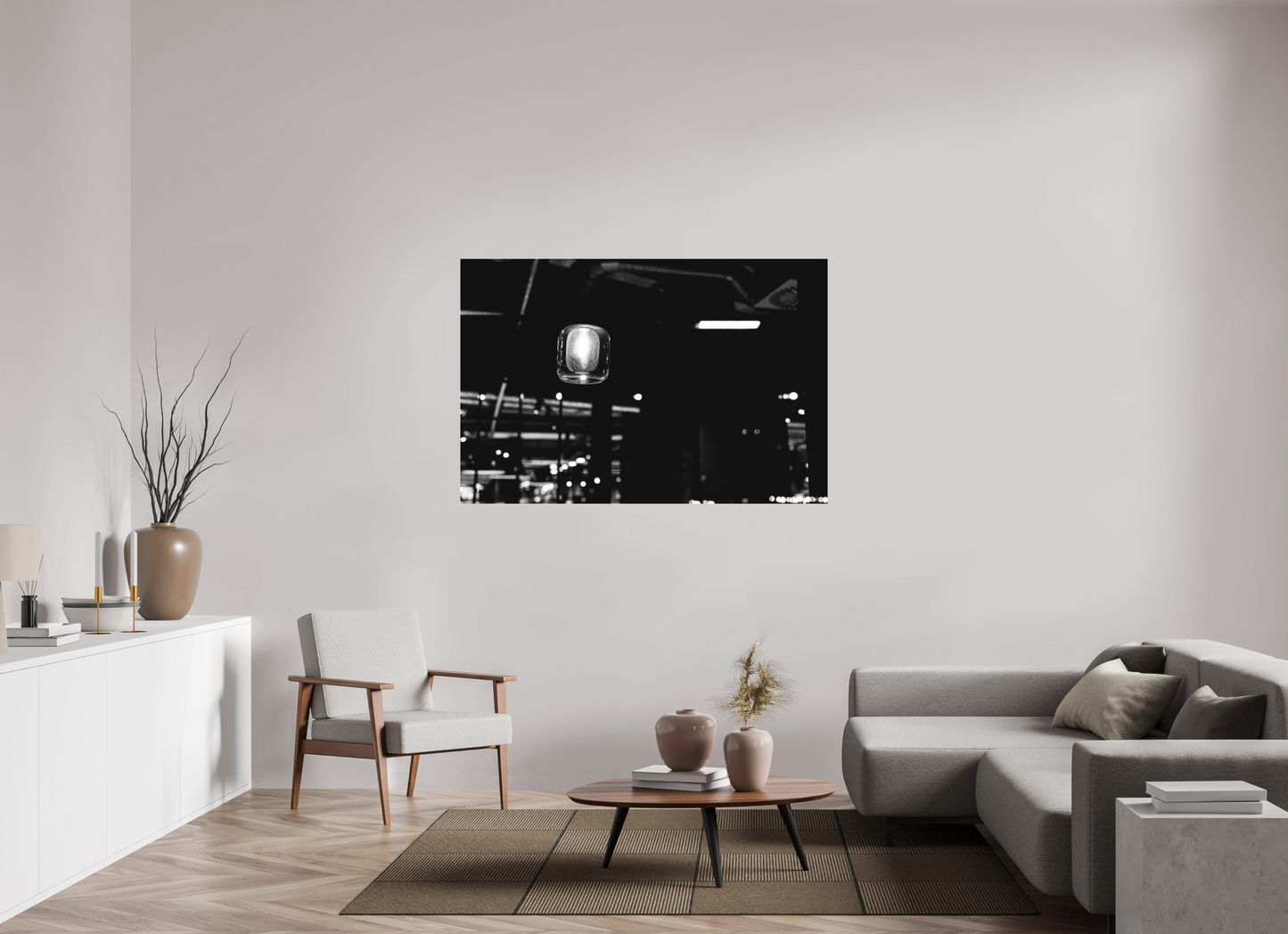 150 x 100 cm, Ilford on Aluminium behind Acrylic Glass Lighthouse - Schwarzweiß-Nachtfotografie - Hochwertiger Abzug in Galeriequalität