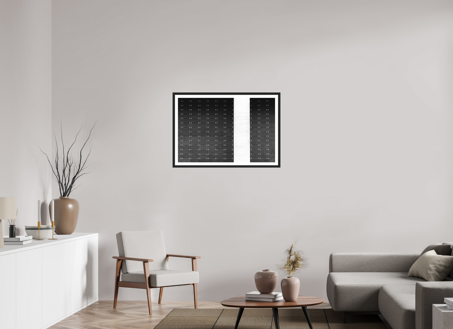 90 x 60 cm, Ilford on Aluminium behind Acrylic Glass, Framed with Border Drawers -Schwarzweiß-Fotografie, Naheinstellung - Hochwertiger Abzug in Galeriequalität