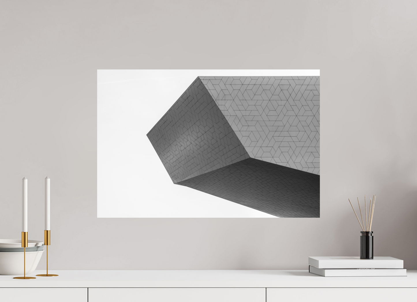 60 x 40 cm, Ilford on Aluminium Intruder - Schwarzweiß-Architekturfotografie - Hochwertiger Abzug in Galeriequalität