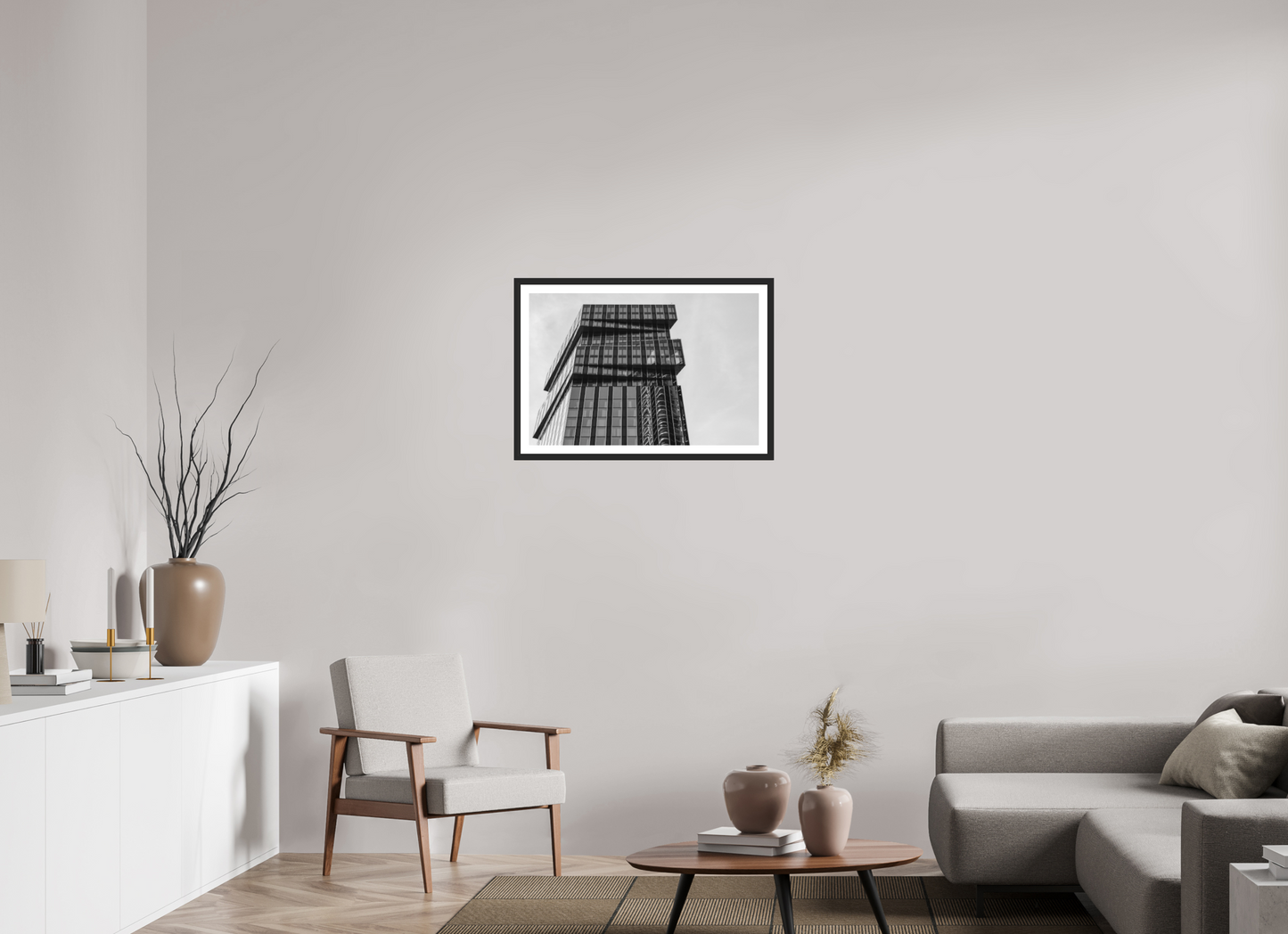 Jenga - Schwarzweiß-Architekturfotografie - Hochwertiger Abzug in Galeriequalität