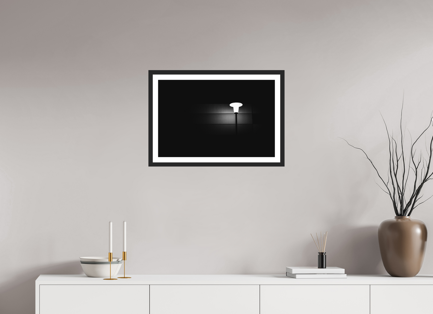 Epiphany - Minimalistische Schwarzweiß-Nachtfotografie - Hochwertiger Abzug in Galeriequalität