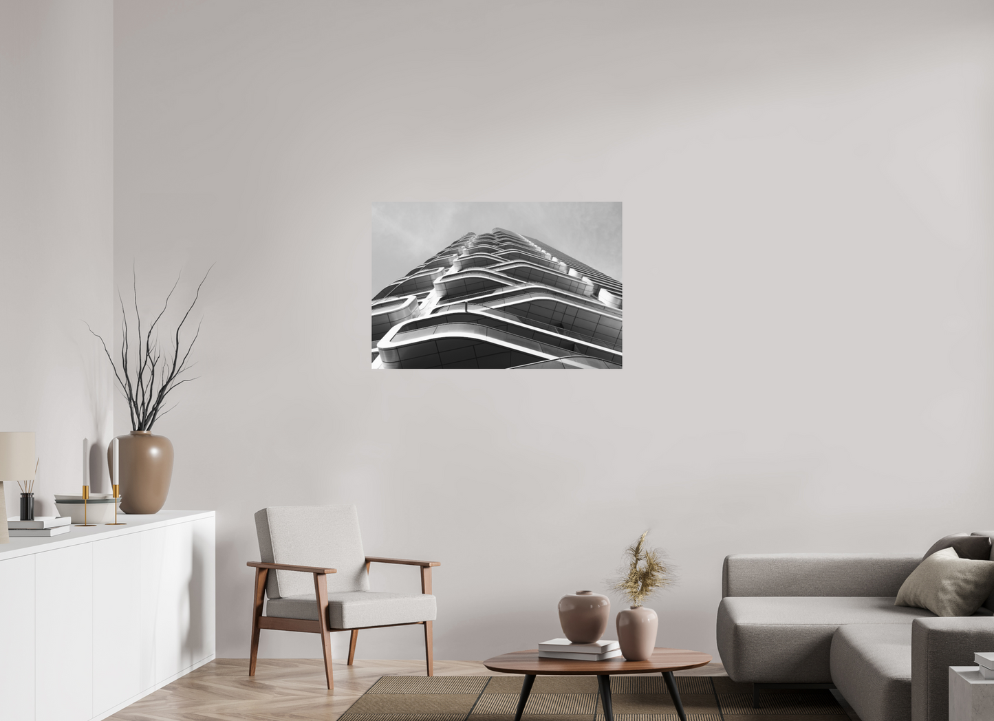 Interlaced - Schwarzweiß-Architekturfotografie - Hochwertiger Abzug in Galeriequalität