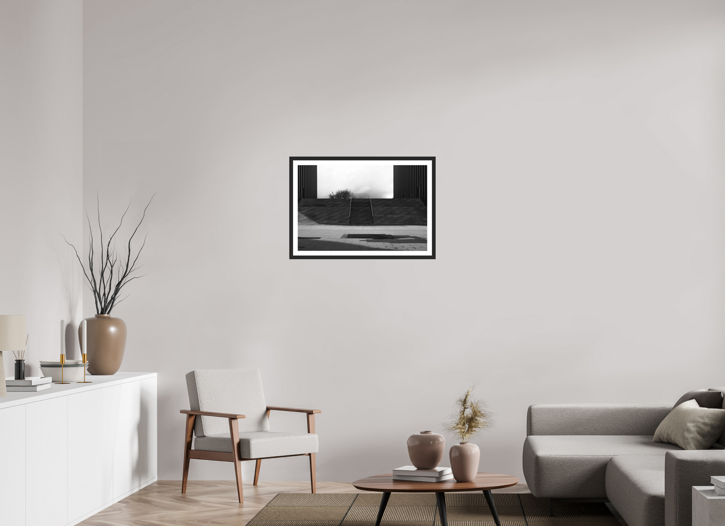 End - Schwarzweiß-Architekturfotografie - Hochwertiger Abzug in Galeriequalität