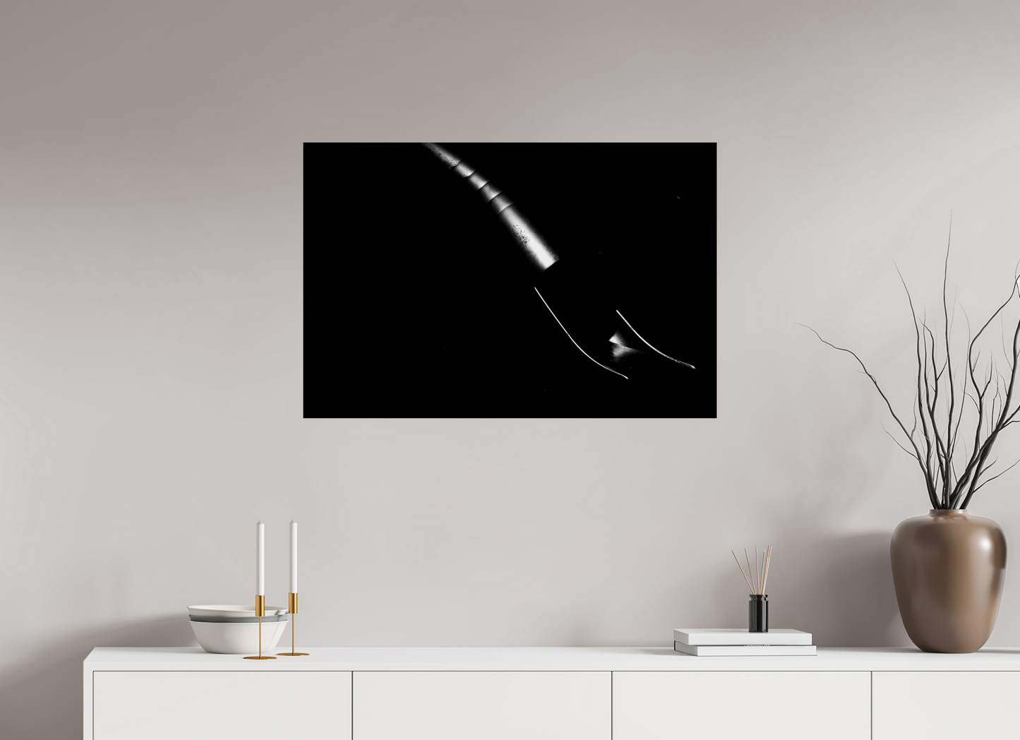 Slide - Abstrakte Minimalistische Schwarzweiß-Nachtfotografie - Hochwertiger Abzug in Galeriequalität