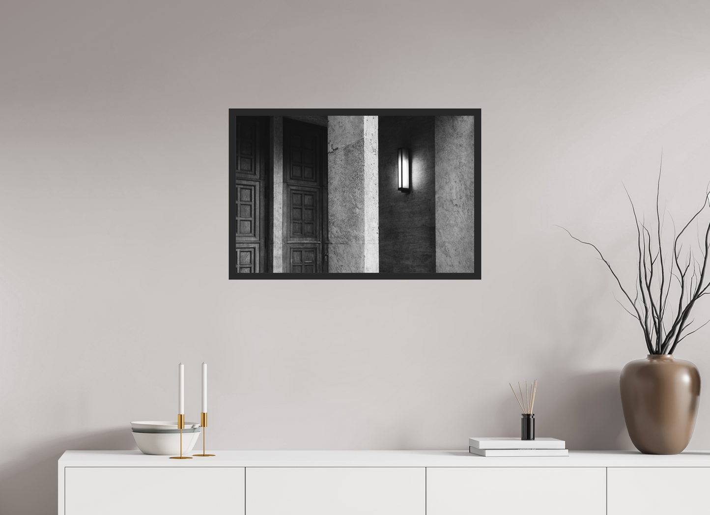 75 x 50 cm, Ilford on Aluminium behind Acrylic Glass, Framed Beacon - Schwarzweiß-Fotokunst - Hochwertiger Abzug in Galeriequalität