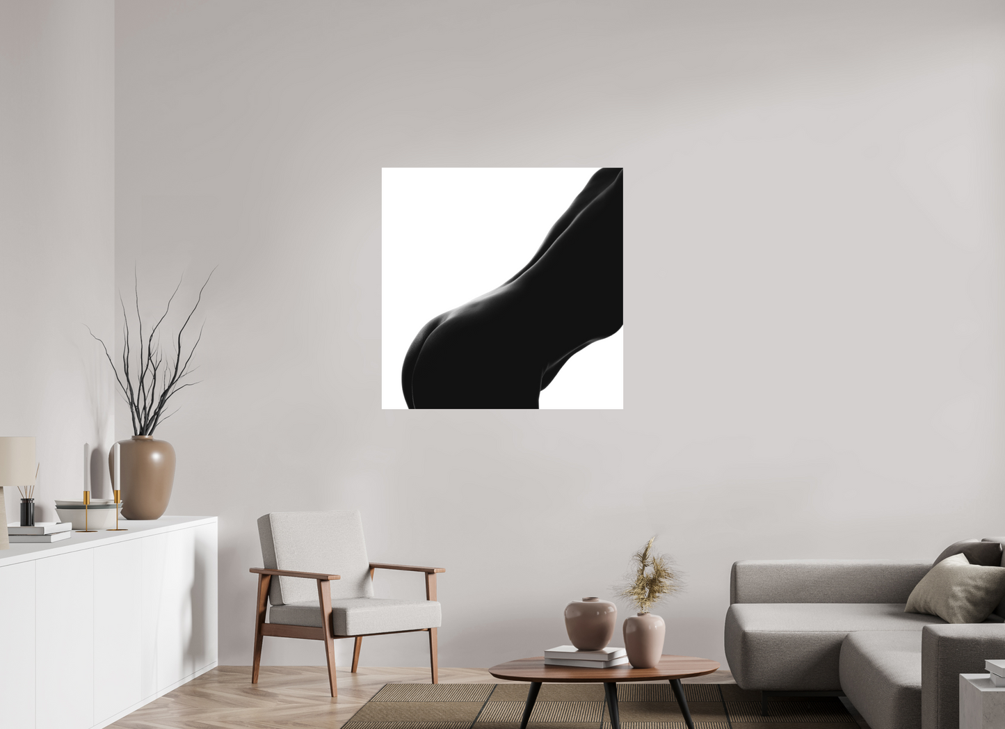 Silk - Schwarzweiß-Fotografie, Teilakt - Hochwertiger Abzug in Galeriequalität