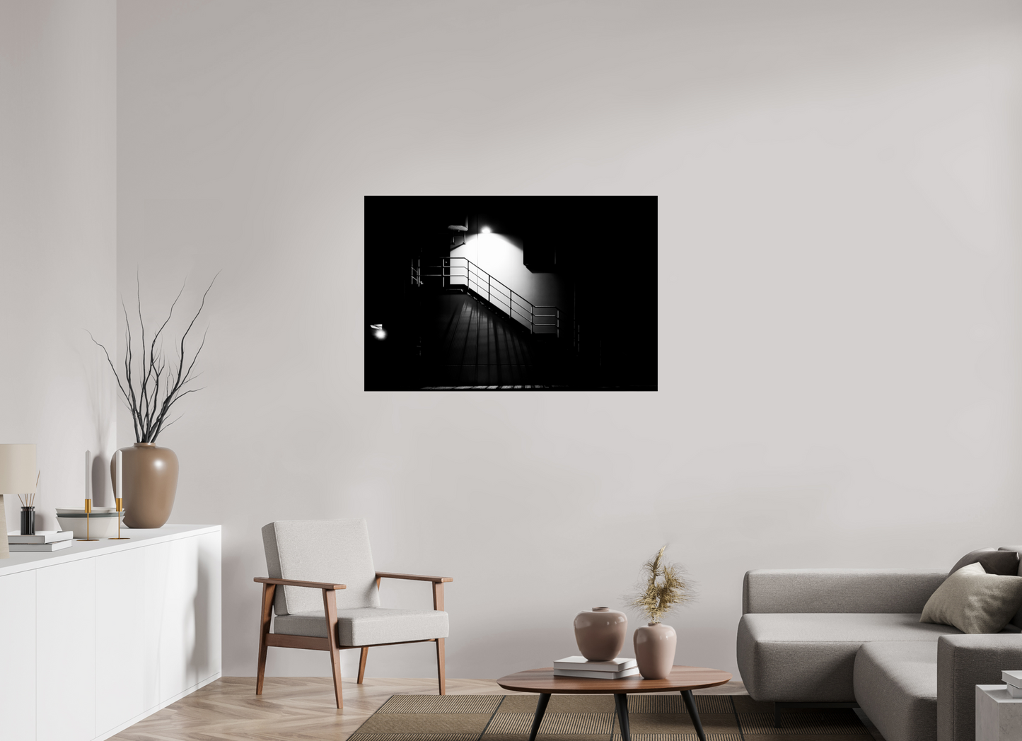 120 x 80 cm, Ilford Photo Print After Hours - Schwarzweiß-Nachtfotografie - Hochwertiger Abzug in Galeriequalität