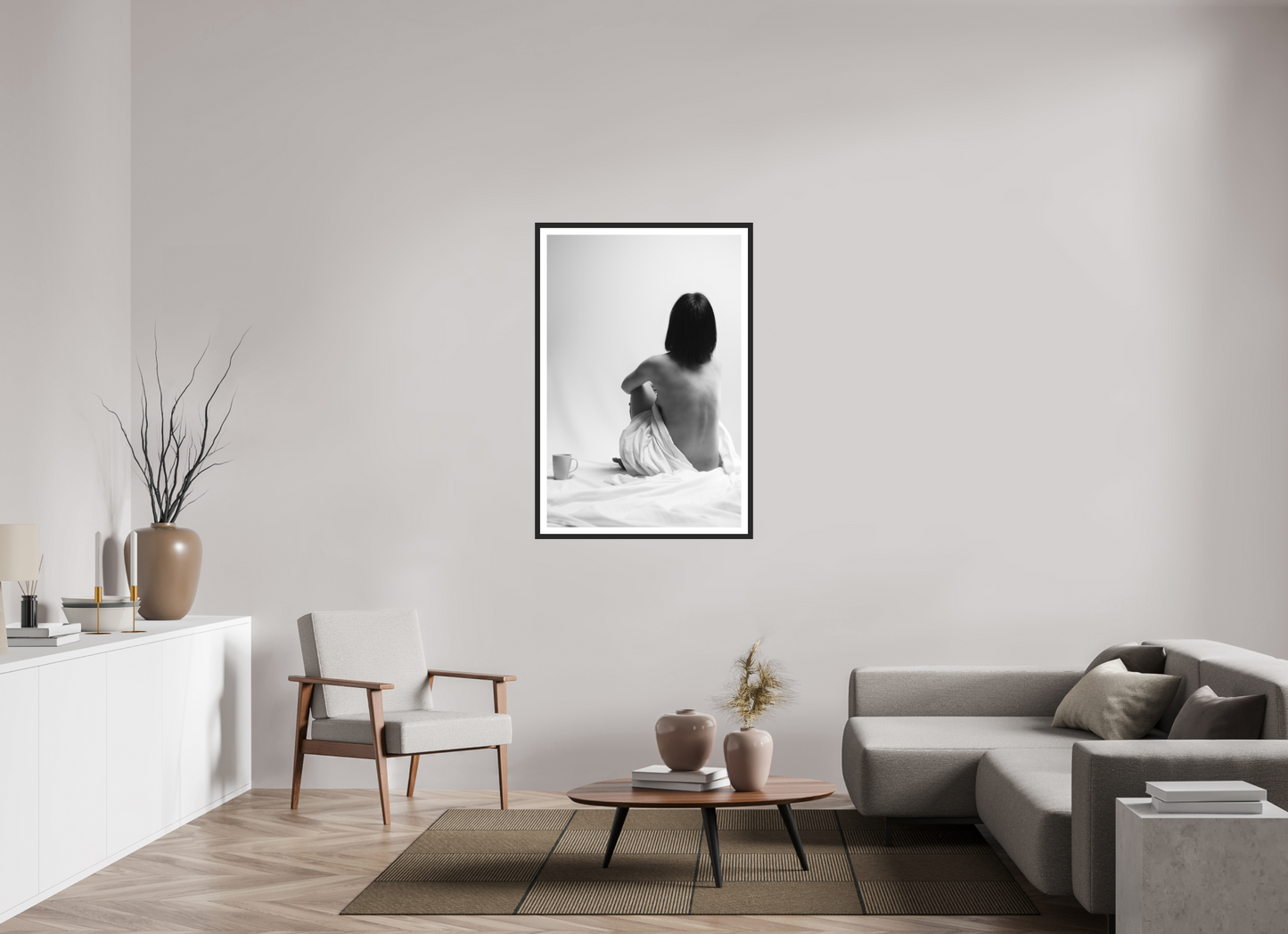 Absent - Schwarzweiß-Fotografie, Teilakt - Hochwertiger Abzug in Galeriequalität