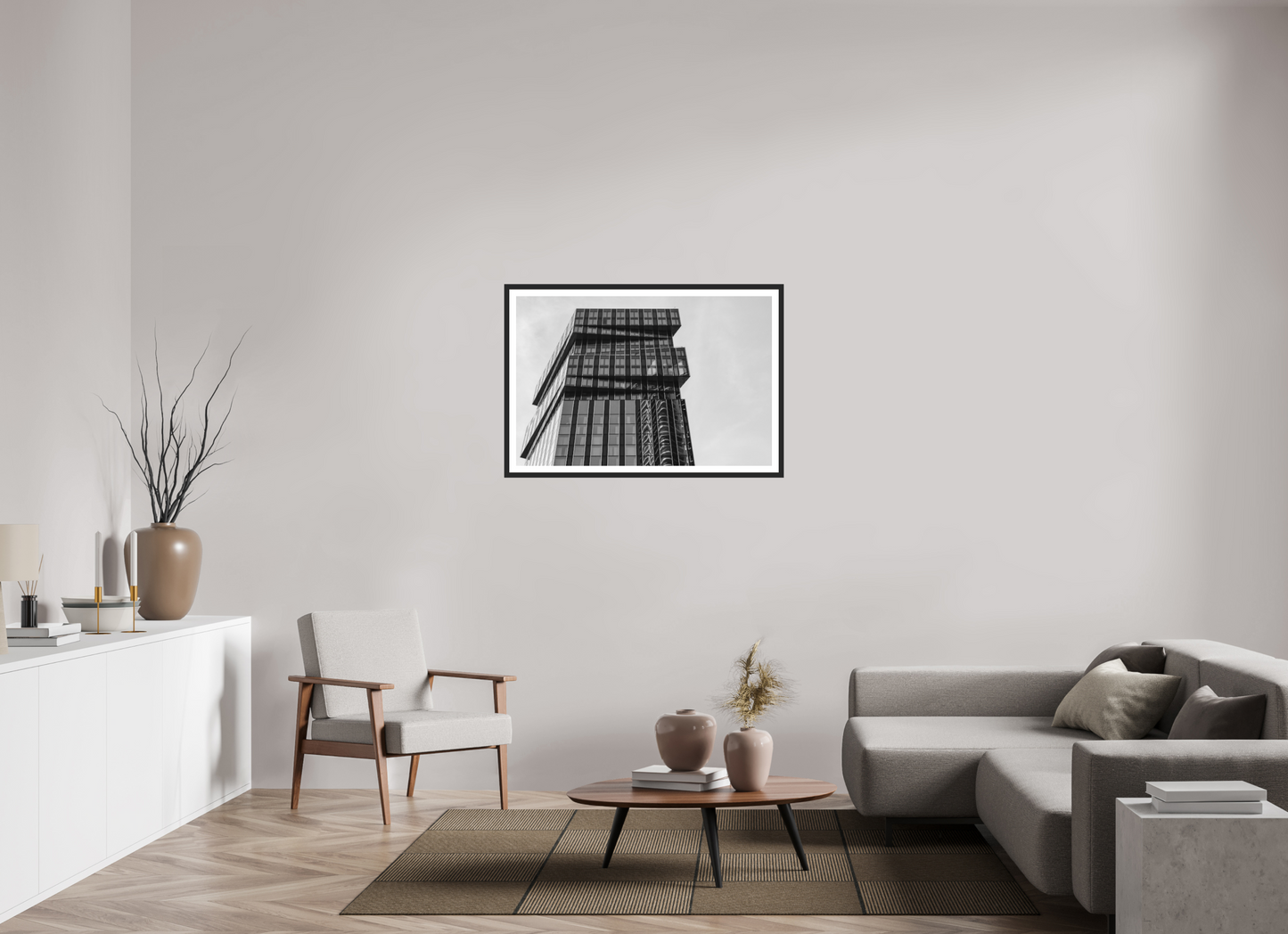 Jenga - Schwarzweiß-Architekturfotografie - Hochwertiger Abzug in Galeriequalität
