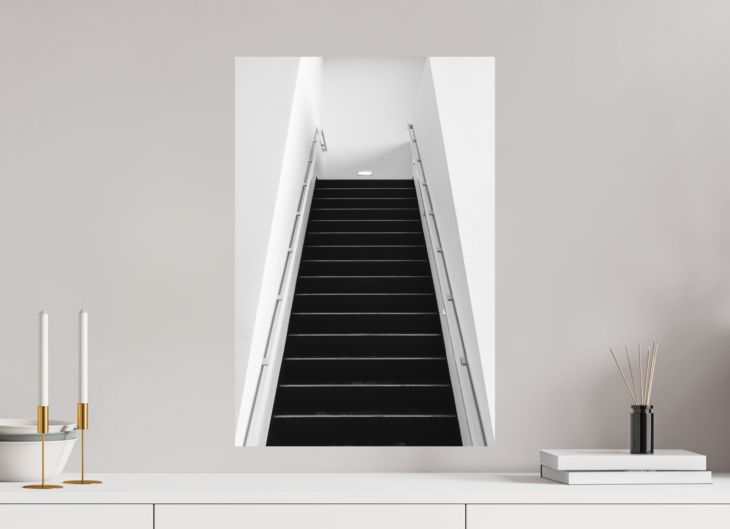 40 x 60 cm, Ilford on Aluminium Climb - Schwarzweiß-Architekturfotografie - Hochwertiger Abzug in Galeriequalität