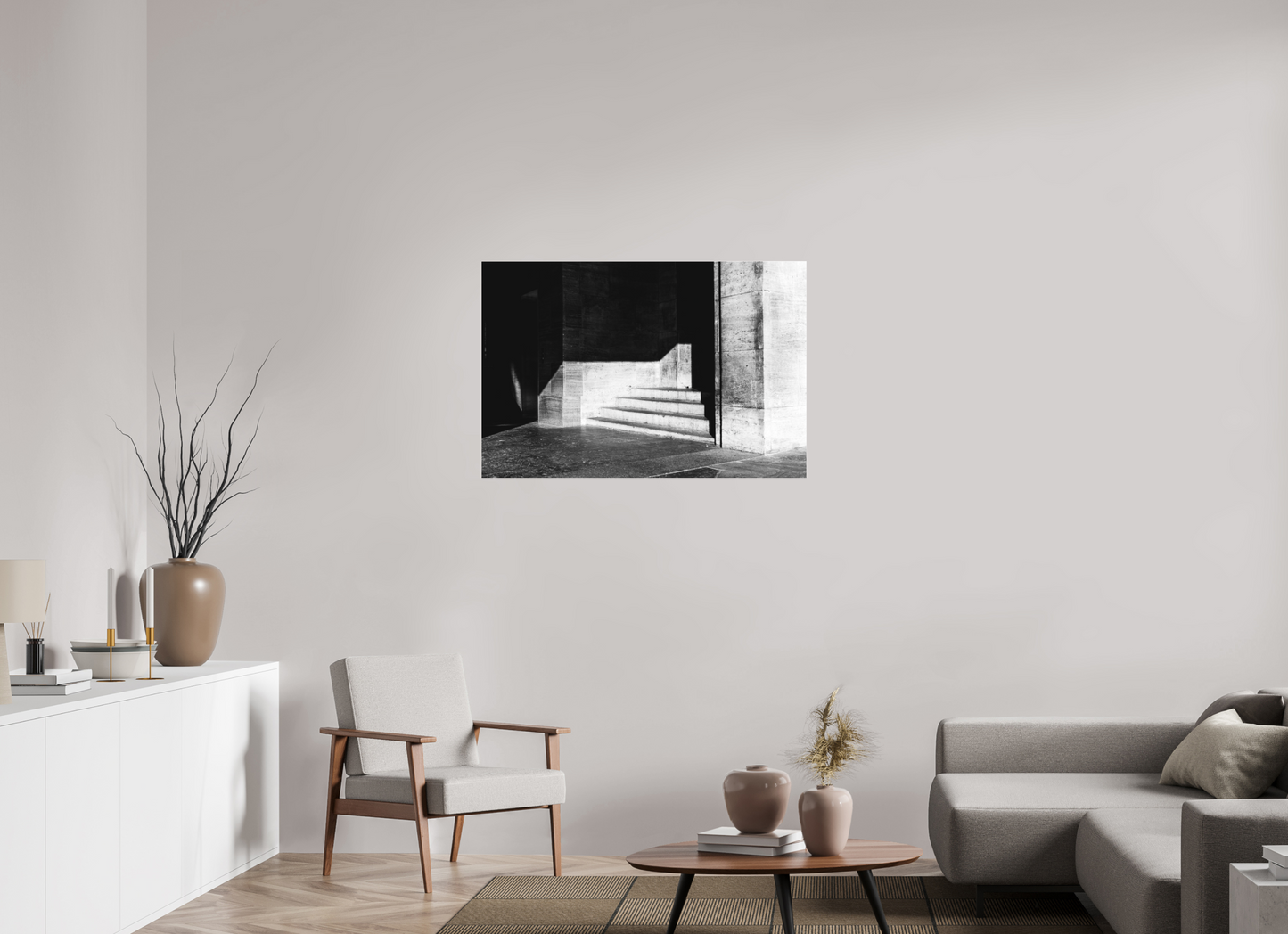 105 x 70 cm, Ilford on Aluminium behind Acrylic Glass Admission - Schwarzweiß-Architekturfotografie - Hochwertiger Abzug in Galeriequalität