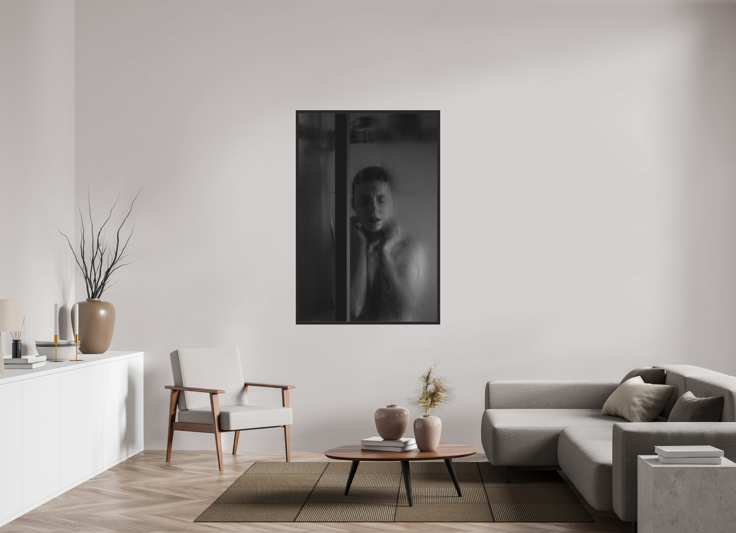 Rain - Schwarzweiß-Fotografie, Teilakt - Hochwertiger Abzug in Galeriequalität