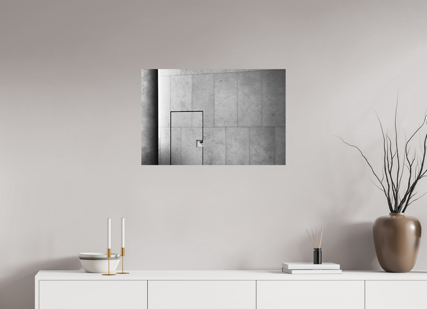 75 x 50 cm, Ilford Photo Print Shut - Schwarzweiß-Architekturfotografie - Hochwertiger Abzug in Galeriequalität