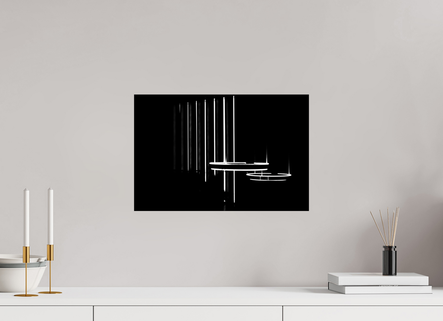 Contact - Abstrakte Schwarzweiß-Nachtfotografie - Hochwertiger Abzug in Galeriequalität