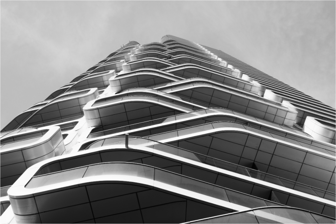 Interlaced - Schwarzweiß-Architekturfotografie - Hochwertiger Abzug in Galeriequalität