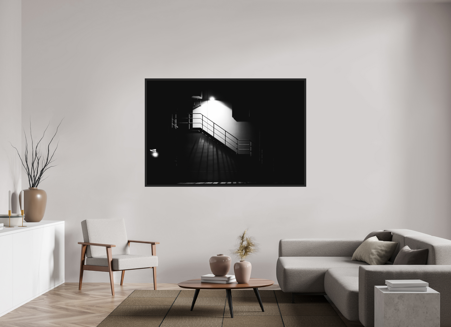 180 x 120 cm, Ilford on Aluminium, Framed After Hours - Schwarzweiß-Nachtfotografie - Hochwertiger Abzug in Galeriequalität