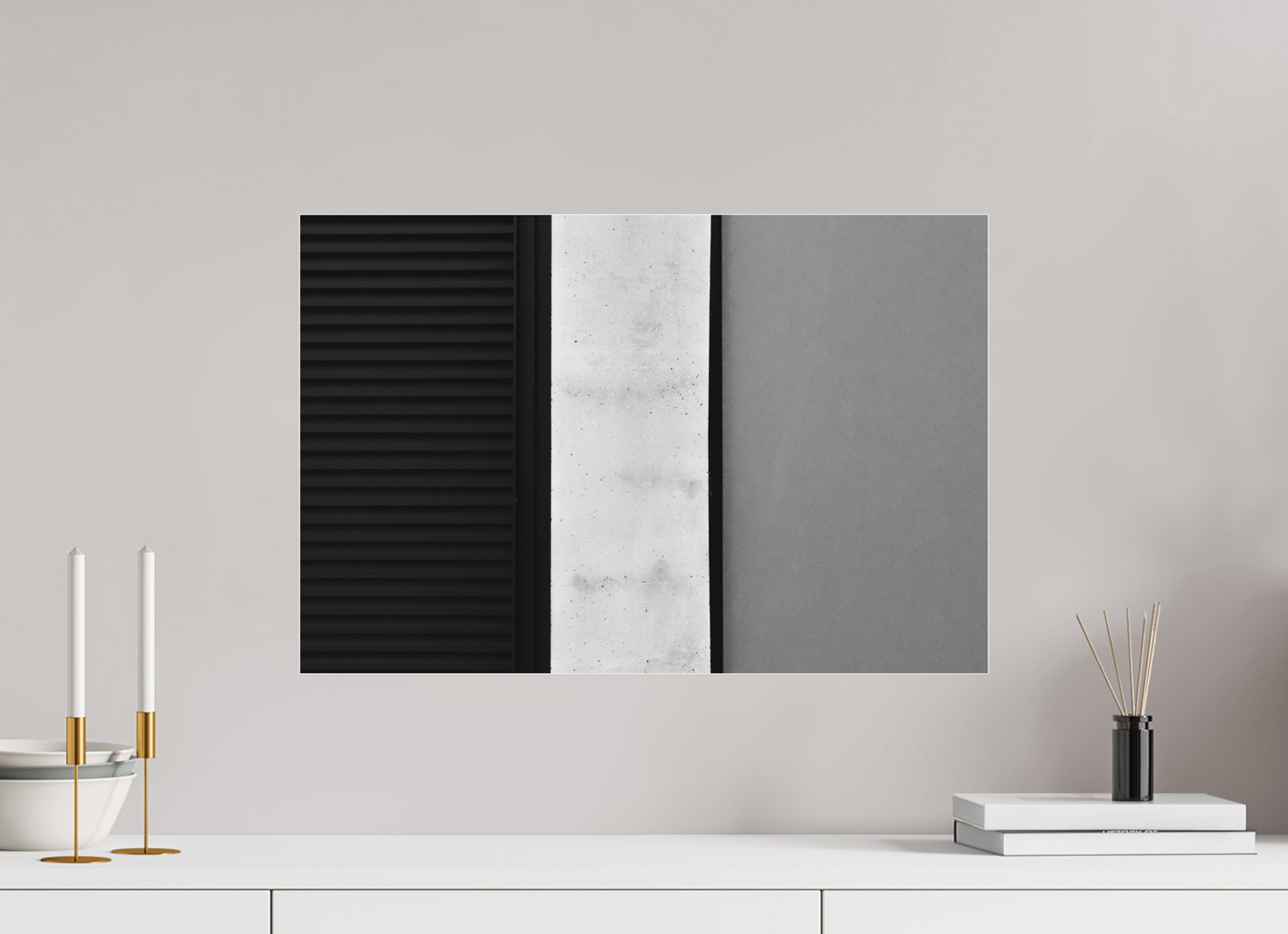 60 x 40 cm, Ilford on Aluminium behind Acrylic Glass Palette - Abstrakte Schwarzweiß-Fotografie - Hochwertiger Abzug in Galeriequalität