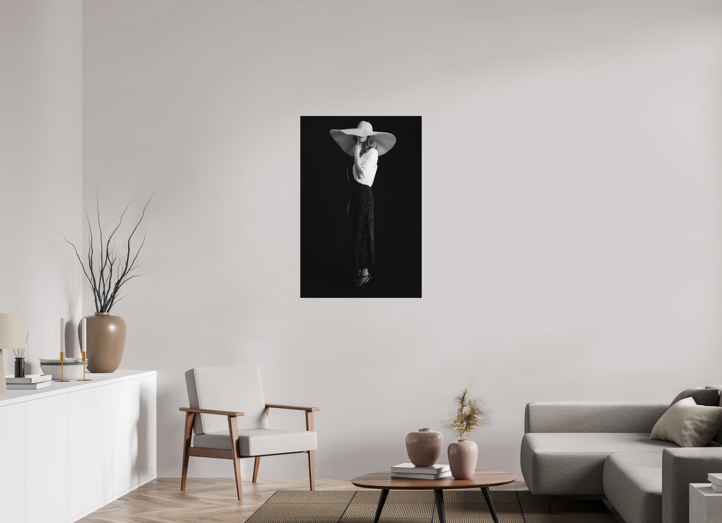 Distant - Schwarzweiß-Fotografie, Portrait - Hochwertiger Abzug in Galeriequalität