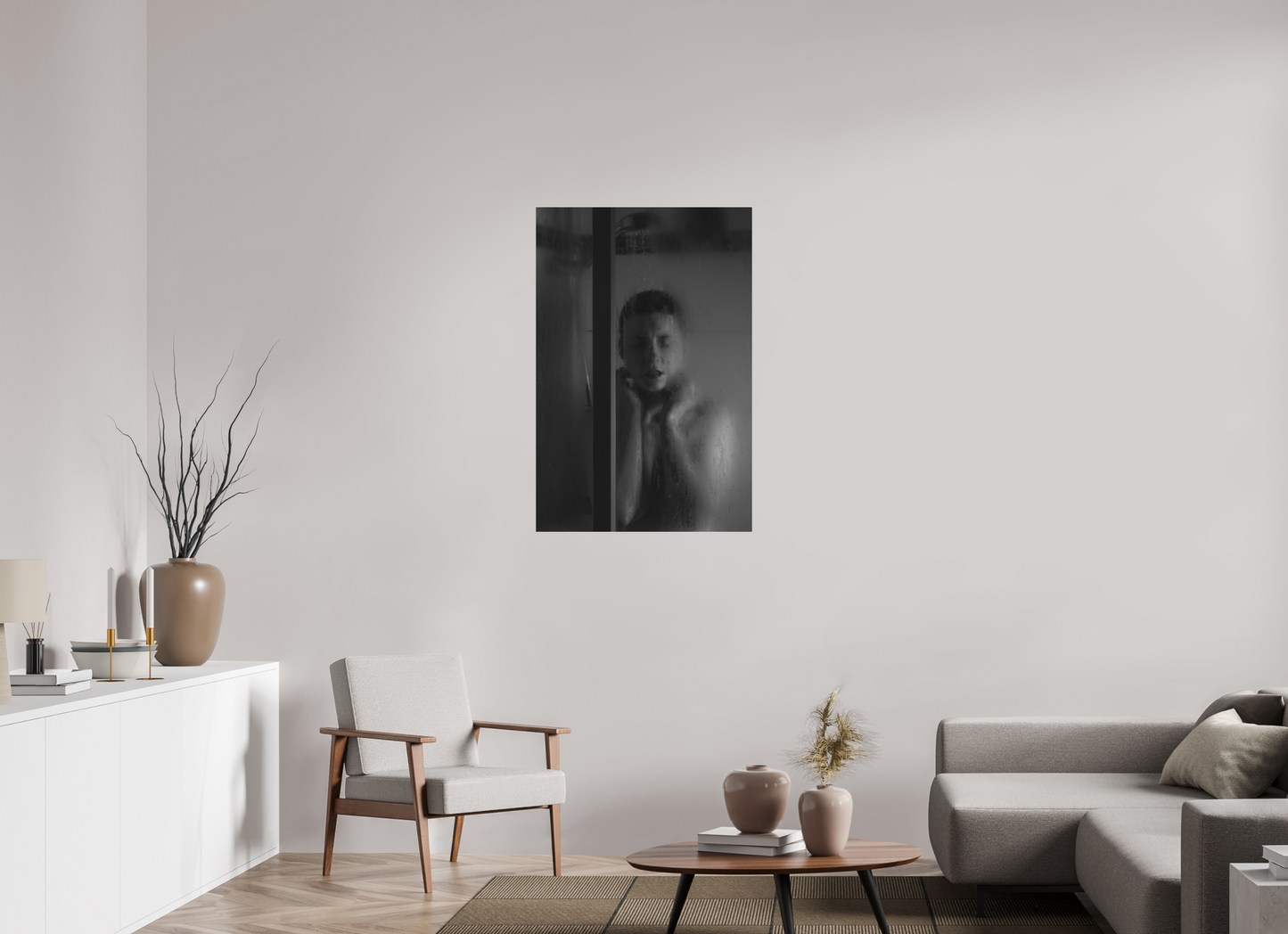 Rain - Schwarzweiß-Fotografie, Teilakt - Hochwertiger Abzug in Galeriequalität