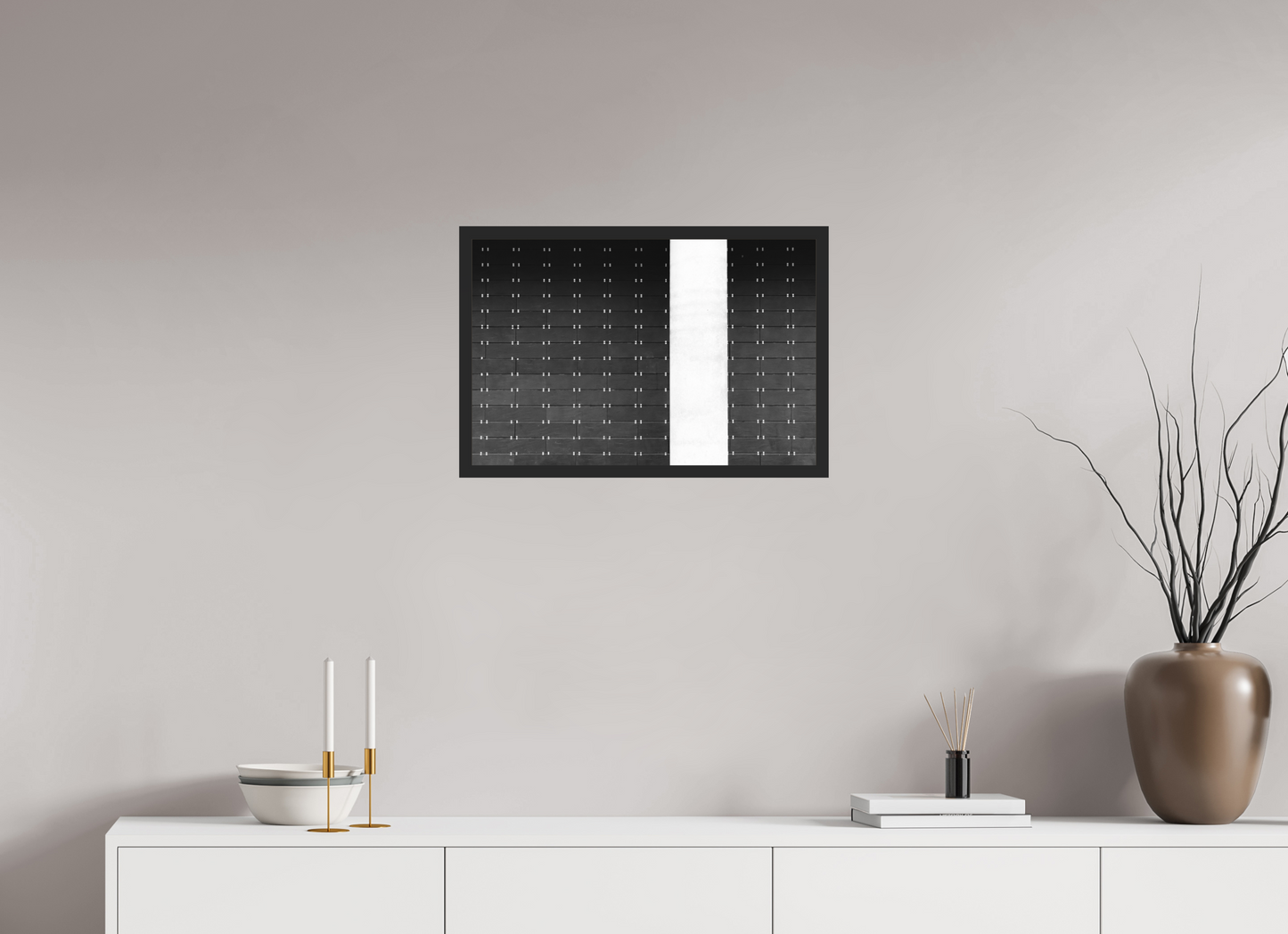 60 x 40 cm, Ilford on Aluminium behind Acrylic Glass, Framed Drawers -Schwarzweiß-Fotografie, Naheinstellung - Hochwertiger Abzug in Galeriequalität