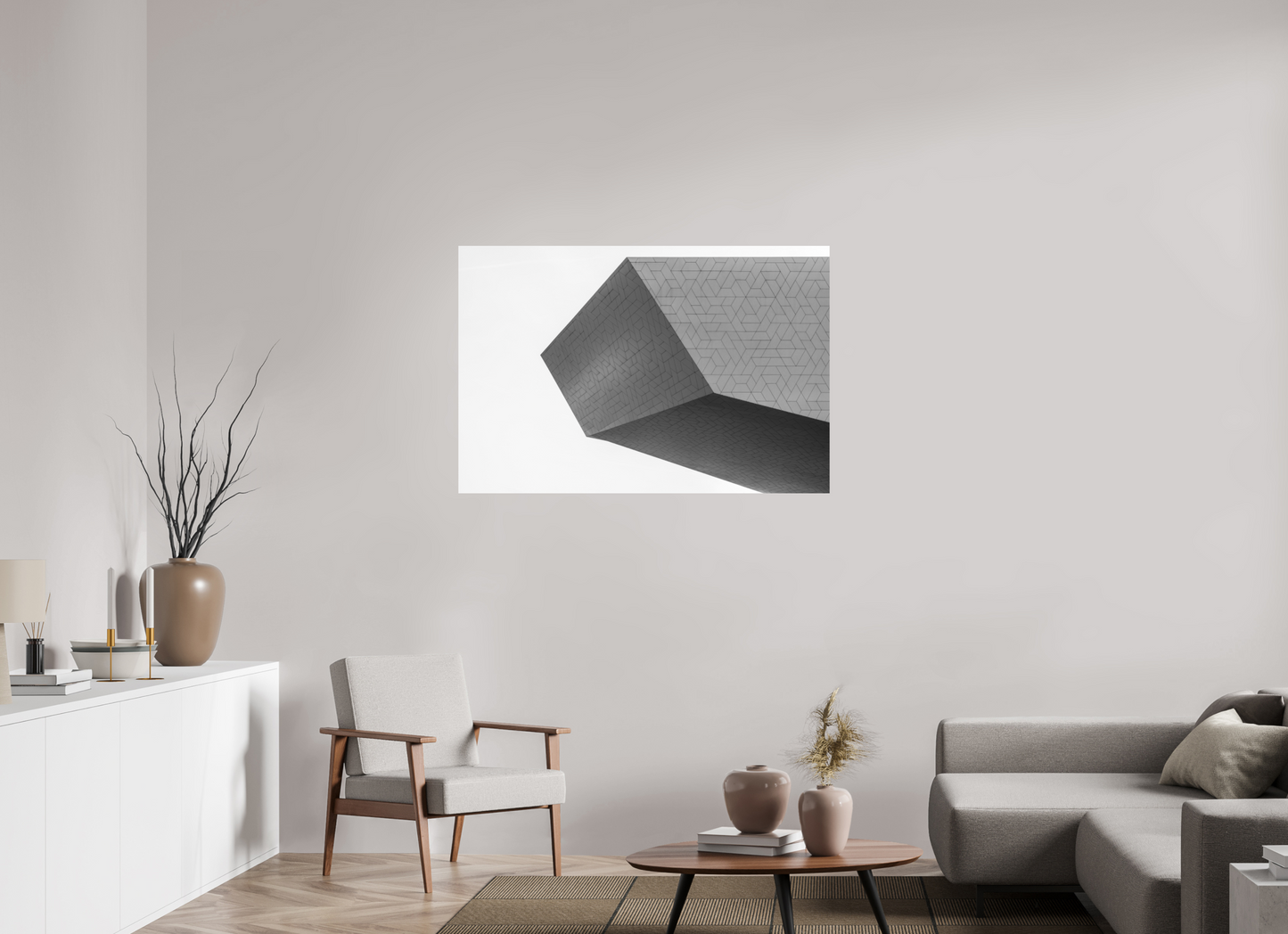 120 x 80 cm, Ilford on Aluminium Intruder - Schwarzweiß-Architekturfotografie - Hochwertiger Abzug in Galeriequalität