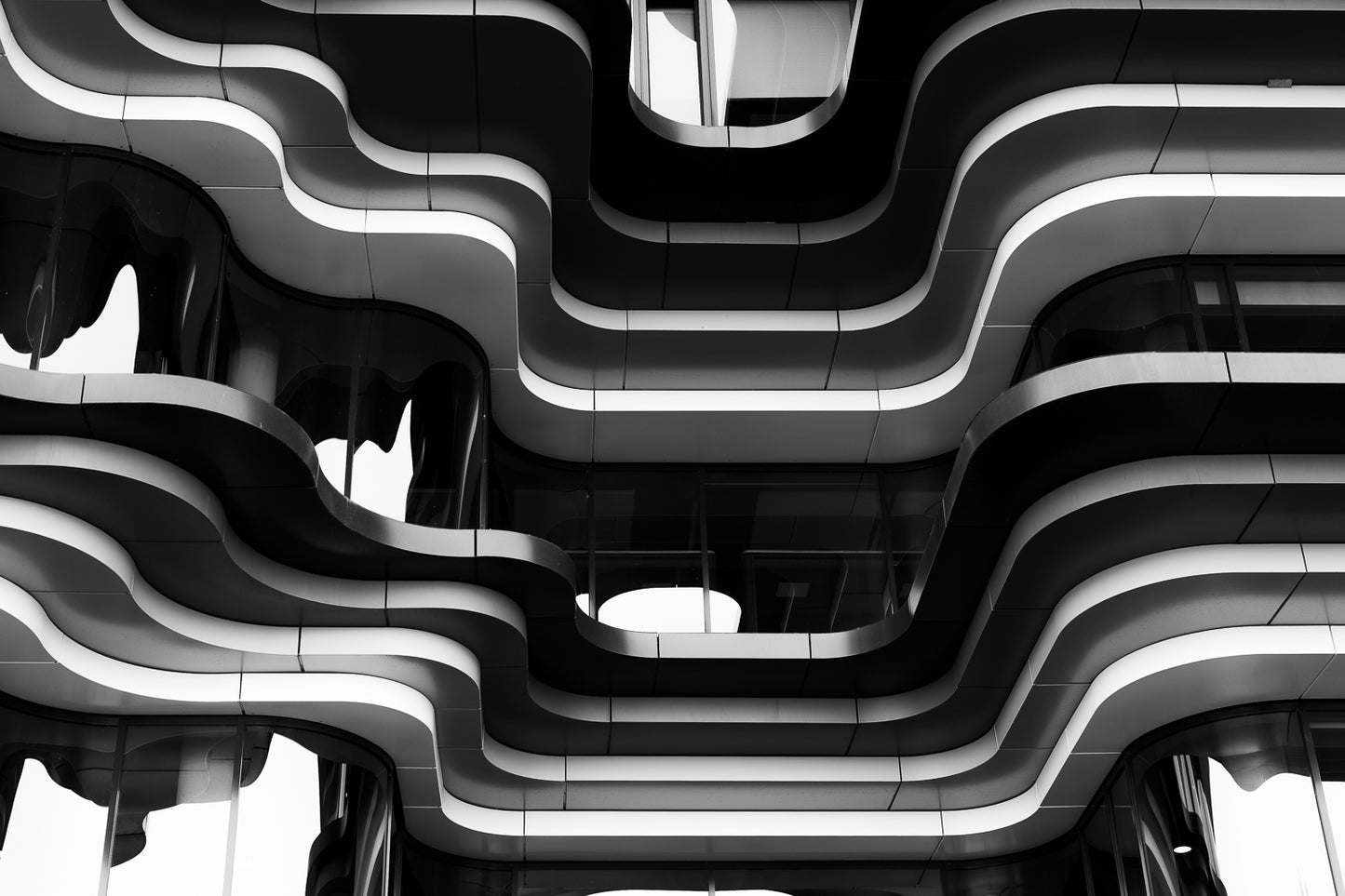 Waves - Abstract Black and White Architectural Photography - Instant High-Res Download
