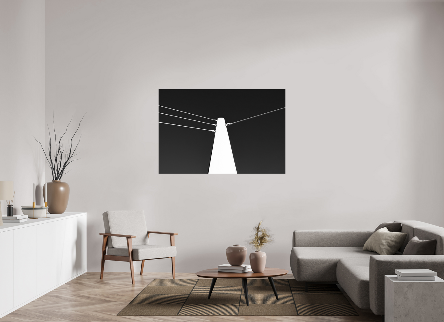 Suspension III - Minimalistische Schwarzweiß-Fotografie - Hochwertiger Abzug in Galeriequalität