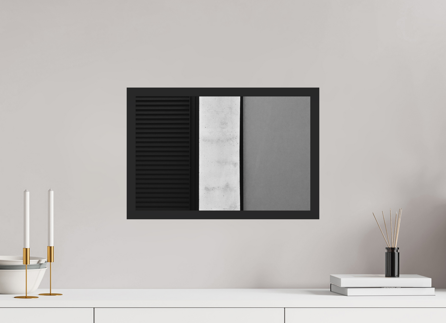 45 x 30 cm, Ilford on Aluminium, Framed Palette - Abstrakte Schwarzweiß-Fotografie - Hochwertiger Abzug in Galeriequalität