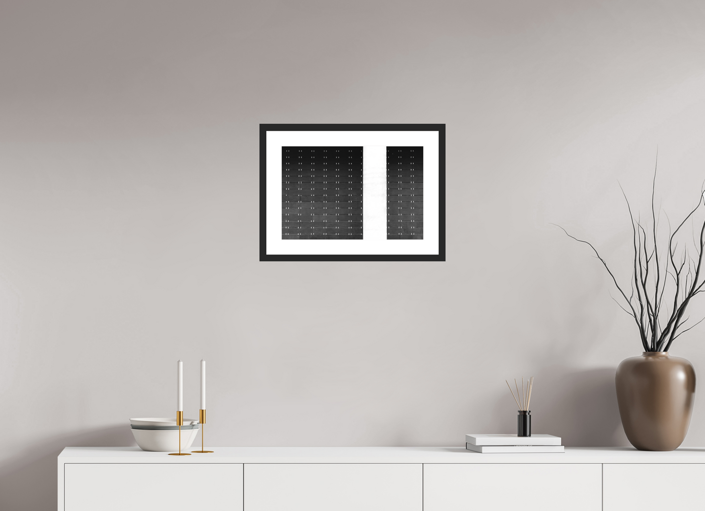 45 x 30 cm, Ilford Framed with Passepartout and Premium Glass Drawers -Schwarzweiß-Fotografie, Naheinstellung - Hochwertiger Abzug in Galeriequalität