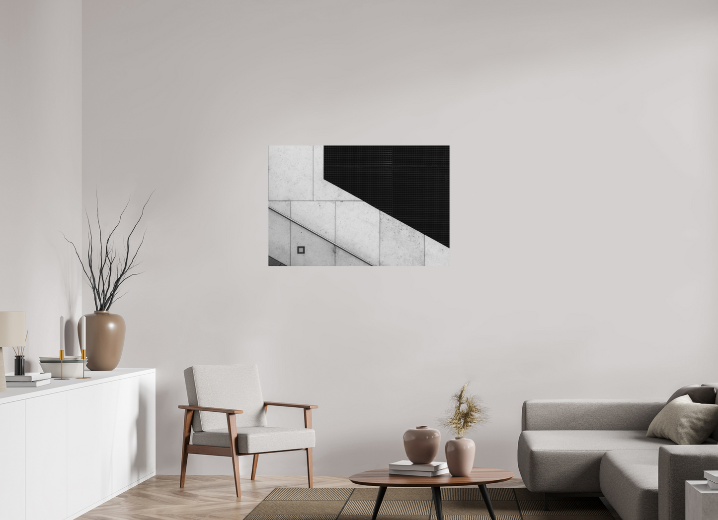 105 x 70 cm, Ilford on Aluminium Cut - Abstrakte Schwarzweiß-Fotografie - Hochwertiger Abzug in Galeriequalität