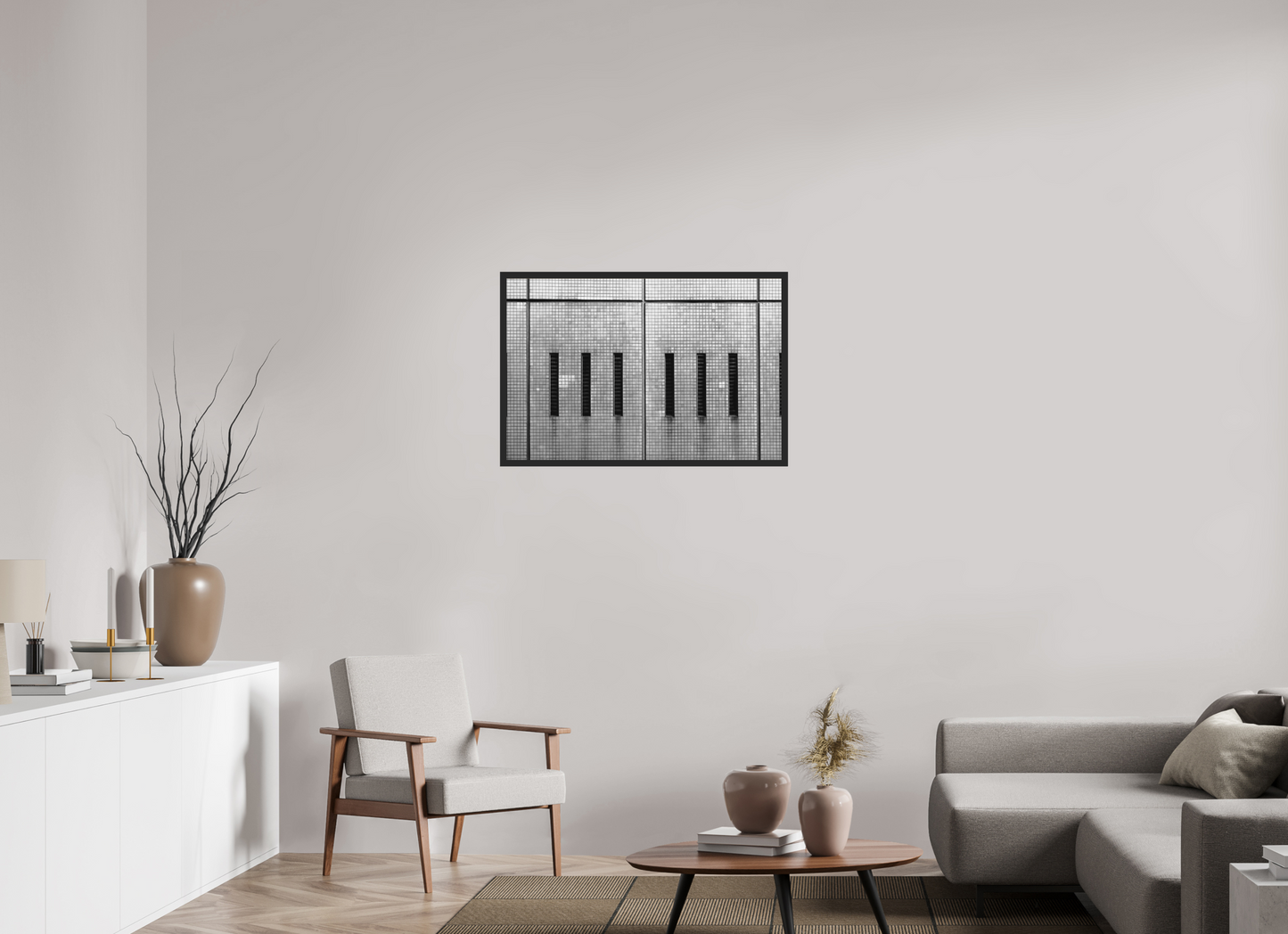 90 x 60 cm, Ilford on Aluminium behind Acrylic Glass, Framed Sixish - Schwarzweiß-Fotokunst - Hochwertiger Abzug