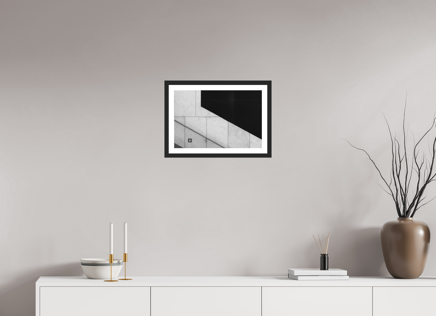 45 x 30 cm, Ilford on Aluminium, Framed with Border Cut - Abstrakte Schwarzweiß-Fotografie - Hochwertiger Abzug in Galeriequalität