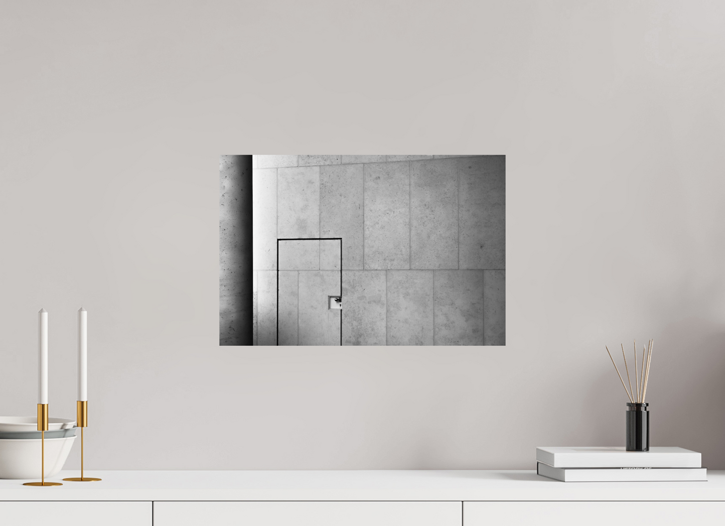 45 x 30 cm, Baryta Photo Print Shut - Schwarzweiß-Architekturfotografie - Hochwertiger Abzug in Galeriequalität