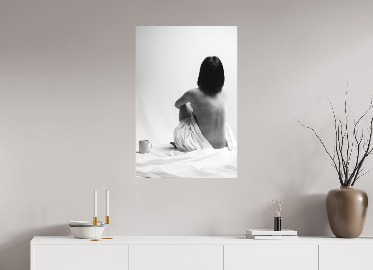 Absent - Schwarzweiß-Fotografie, Teilakt - Hochwertiger Abzug in Galeriequalität