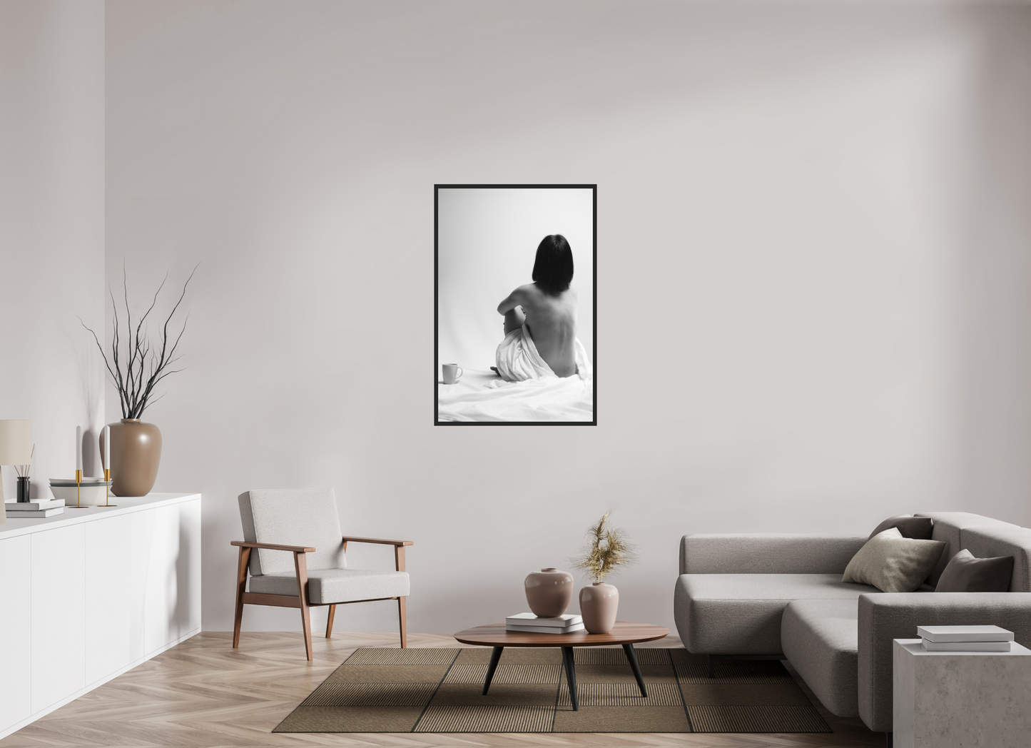 Absent - Schwarzweiß-Fotografie, Teilakt - Hochwertiger Abzug in Galeriequalität