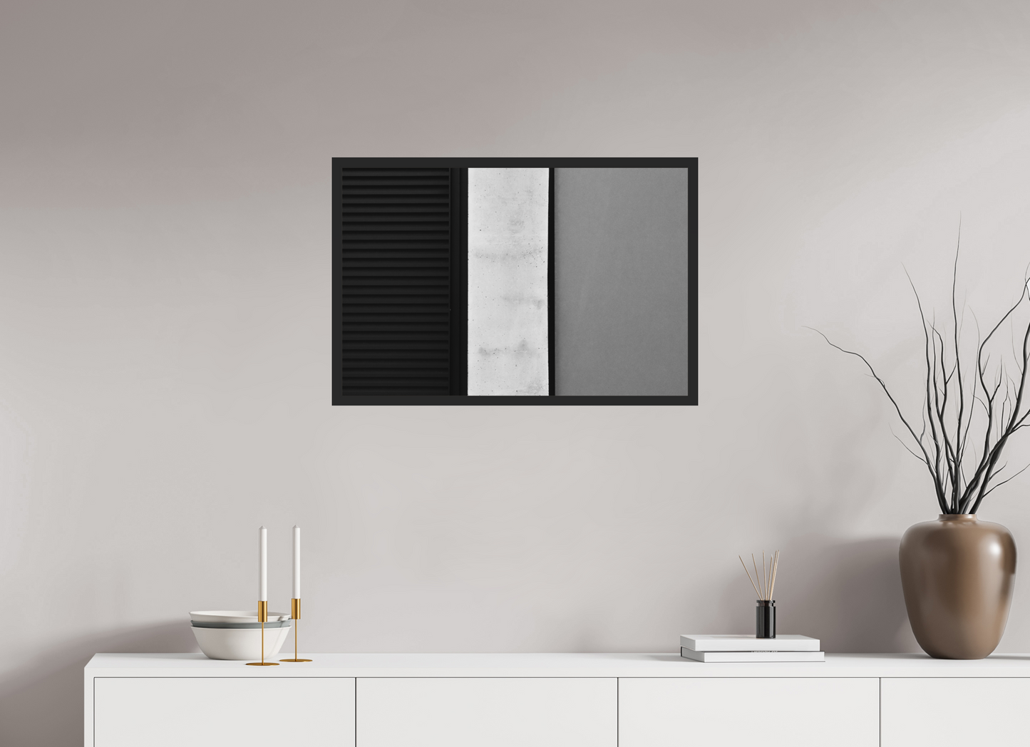 75 x 50 cm, Ilford on Aluminium, Framed Palette - Abstrakte Schwarzweiß-Fotografie - Hochwertiger Abzug in Galeriequalität
