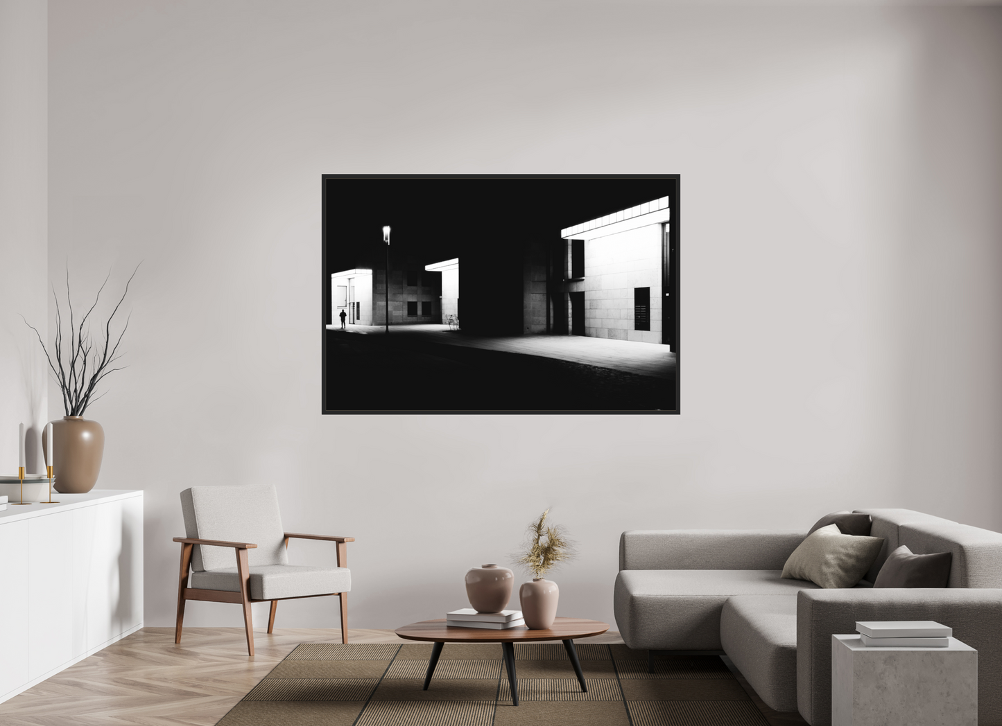 Ghosts - Schwarzweiß-Nachtfotografie - Hochwertiger Abzug in Galeriequalität