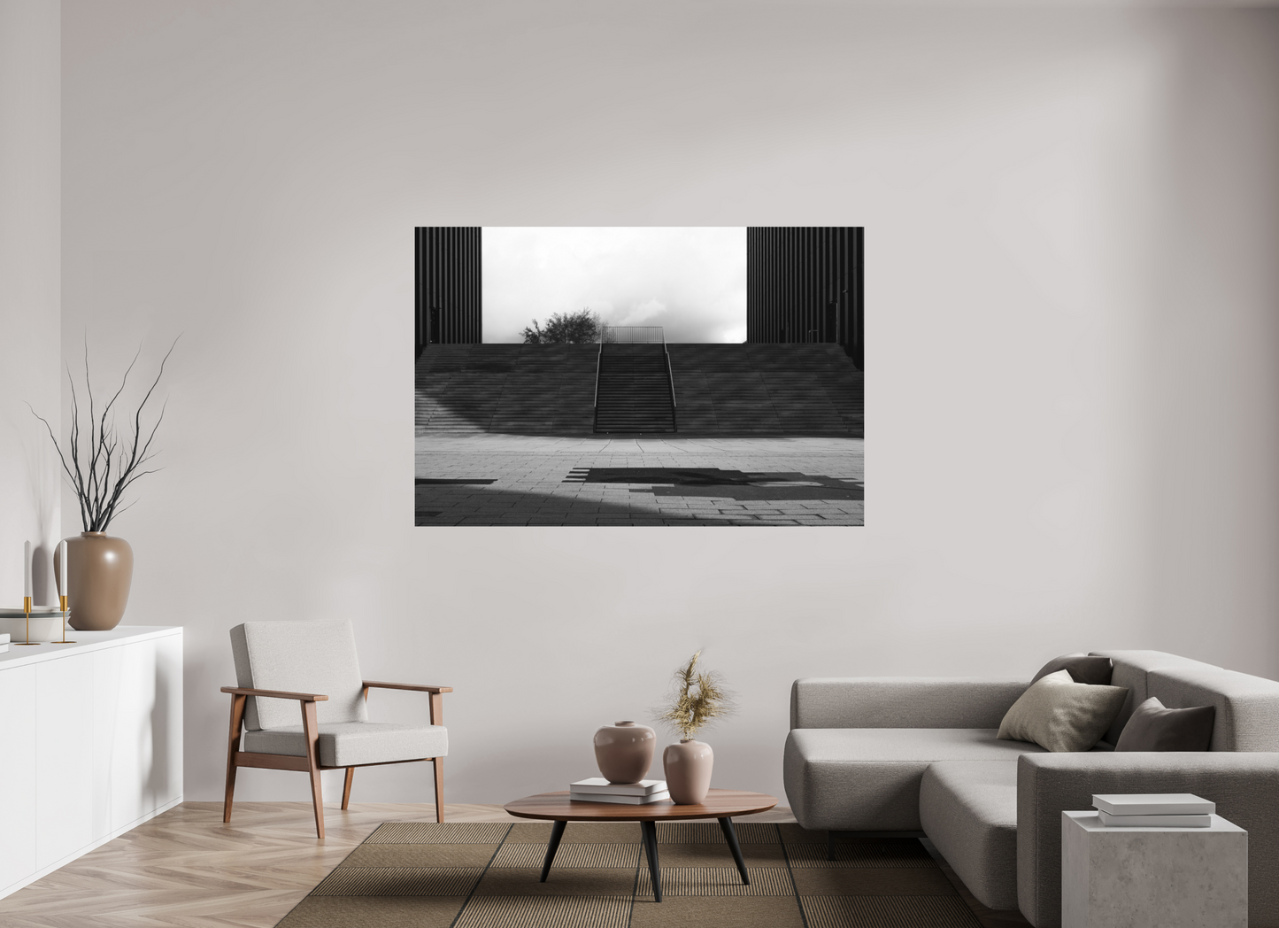 End - Schwarzweiß-Architekturfotografie - Hochwertiger Abzug in Galeriequalität