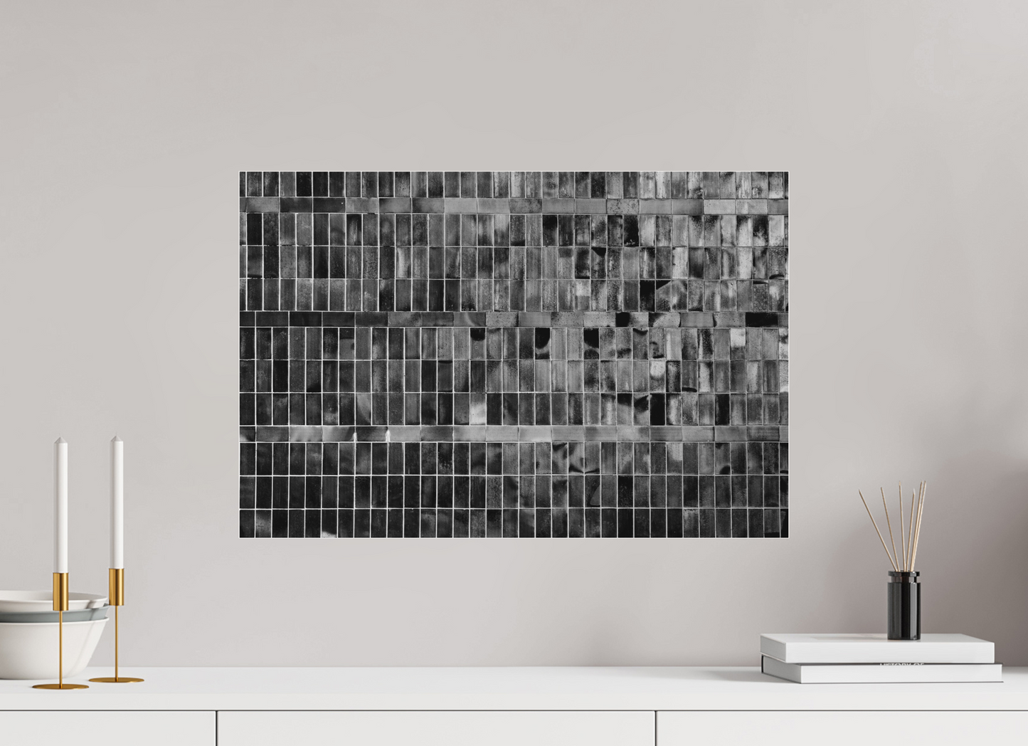 Tiles - Schwarzweiß-Fotografie, Naheinstellung - Hochwertiger Abzug in Galeriequalität