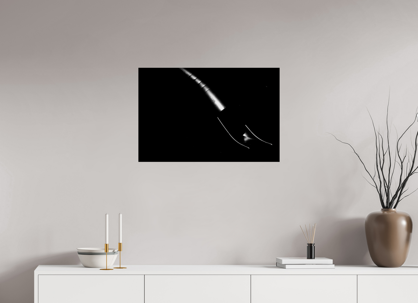 Slide - Abstrakte Minimalistische Schwarzweiß-Nachtfotografie - Hochwertiger Abzug in Galeriequalität