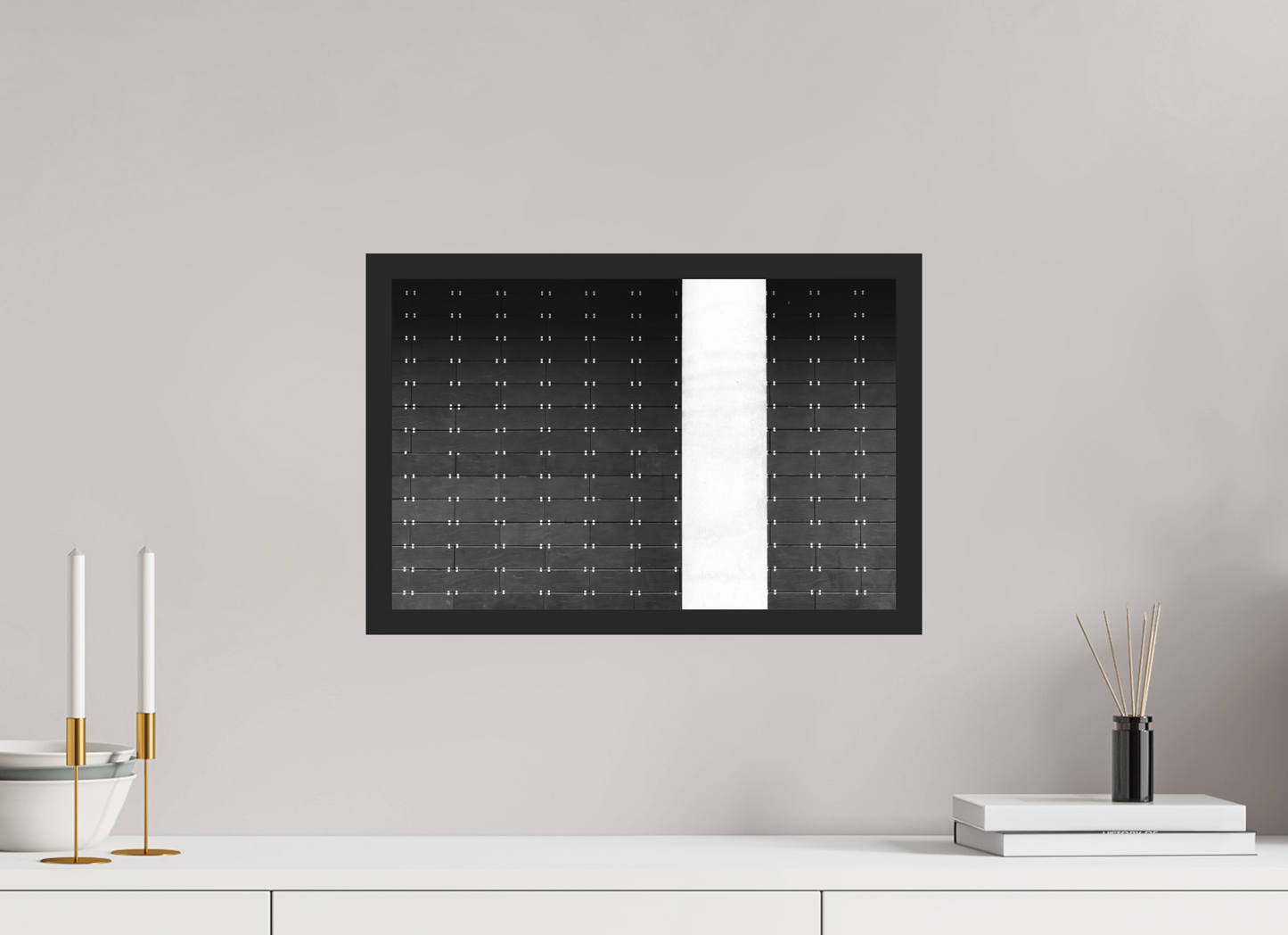 45 x 30 cm, Ilford on Aluminium behind Acrylic Glass, Framed Drawers -Schwarzweiß-Fotografie, Naheinstellung - Hochwertiger Abzug in Galeriequalität