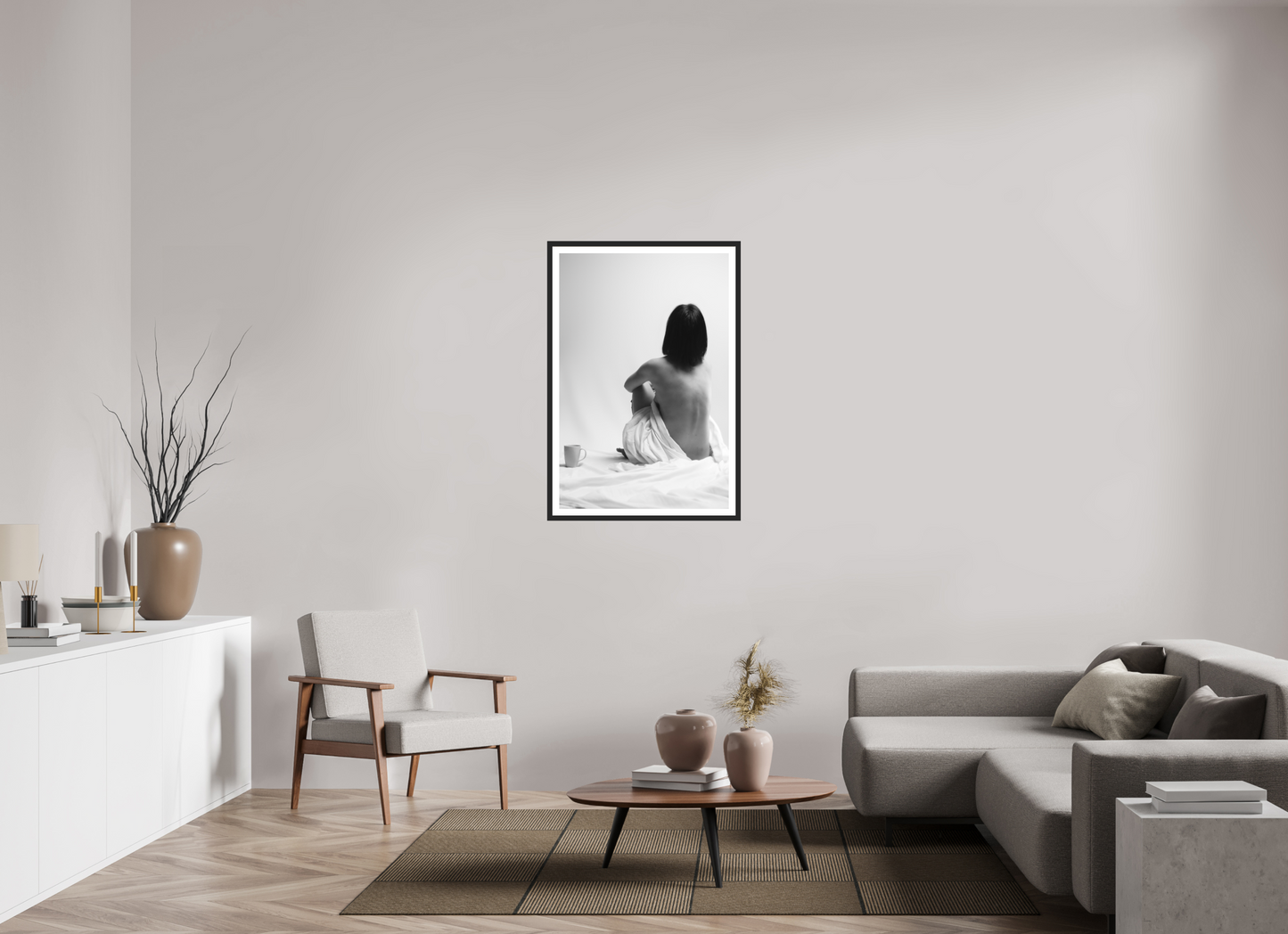 Absent - Schwarzweiß-Fotografie, Teilakt - Hochwertiger Abzug in Galeriequalität