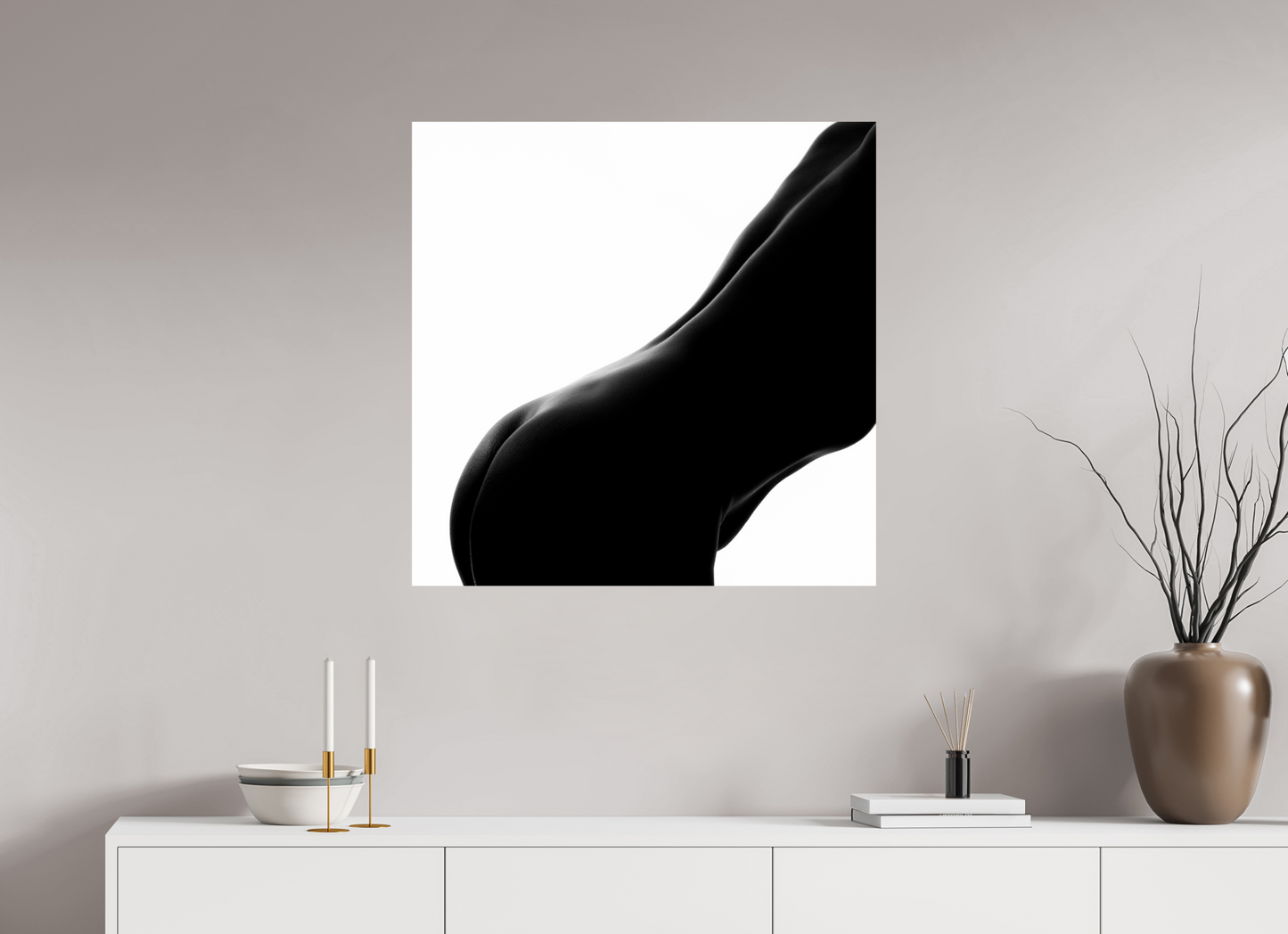 Silk - Schwarzweiß-Fotografie, Teilakt - Hochwertiger Abzug in Galeriequalität