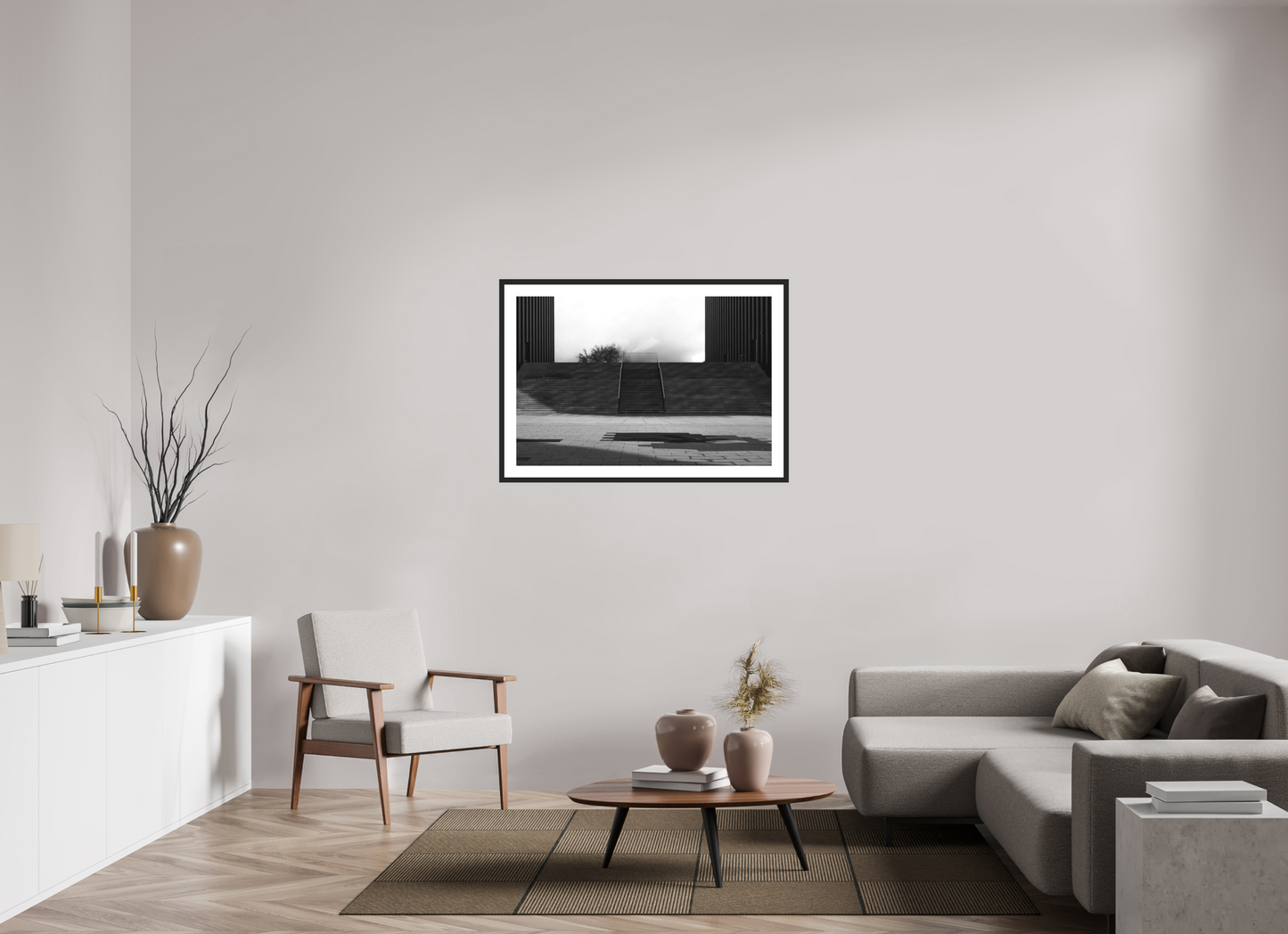 End - Schwarzweiß-Architekturfotografie - Hochwertiger Abzug in Galeriequalität