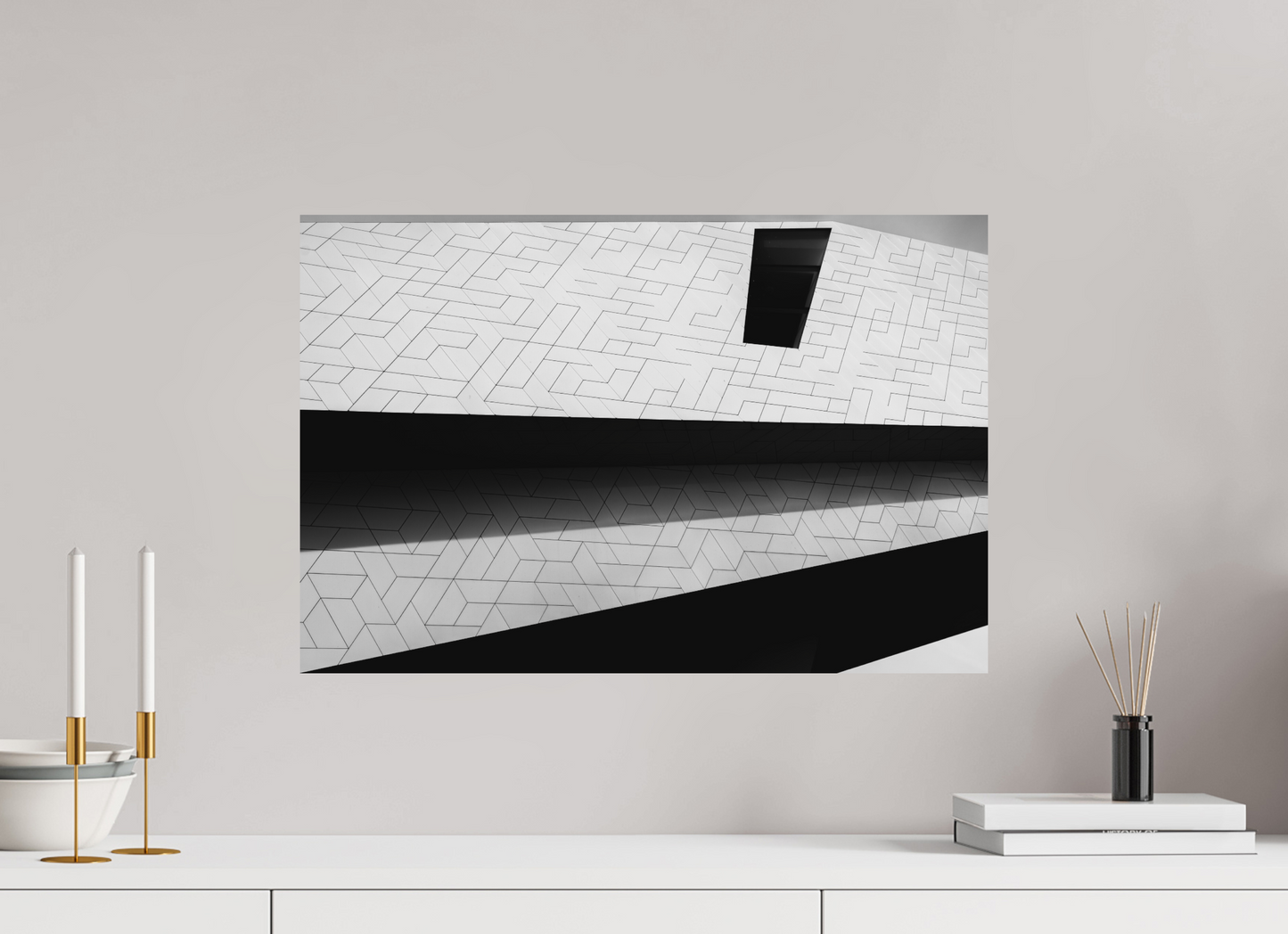 Triangles - Schwarzweiß-Architekturfotografie - Hochwertiger Abzug in Galeriequalität