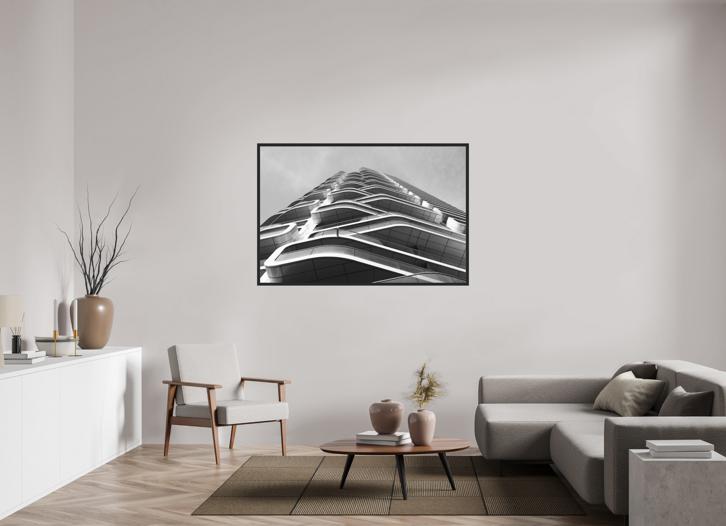 Interlaced - Schwarzweiß-Architekturfotografie - Hochwertiger Abzug in Galeriequalität