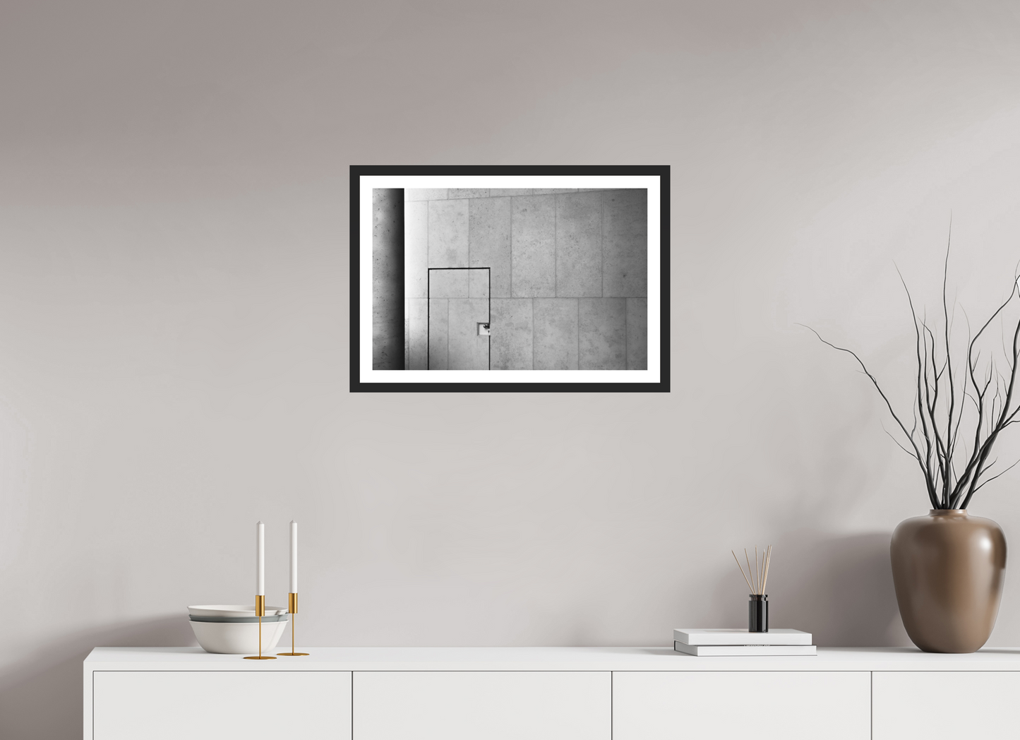 60 x 40 cm, Ilford on Aluminium, Framed with Border Shut - Schwarzweiß-Architekturfotografie - Hochwertiger Abzug in Galeriequalität